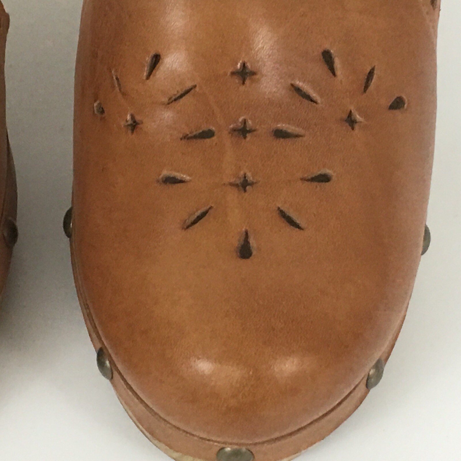 Isaac Mizrahi For Target Womens Blondie Heels Size 9 Tan Mules Leather 096131143