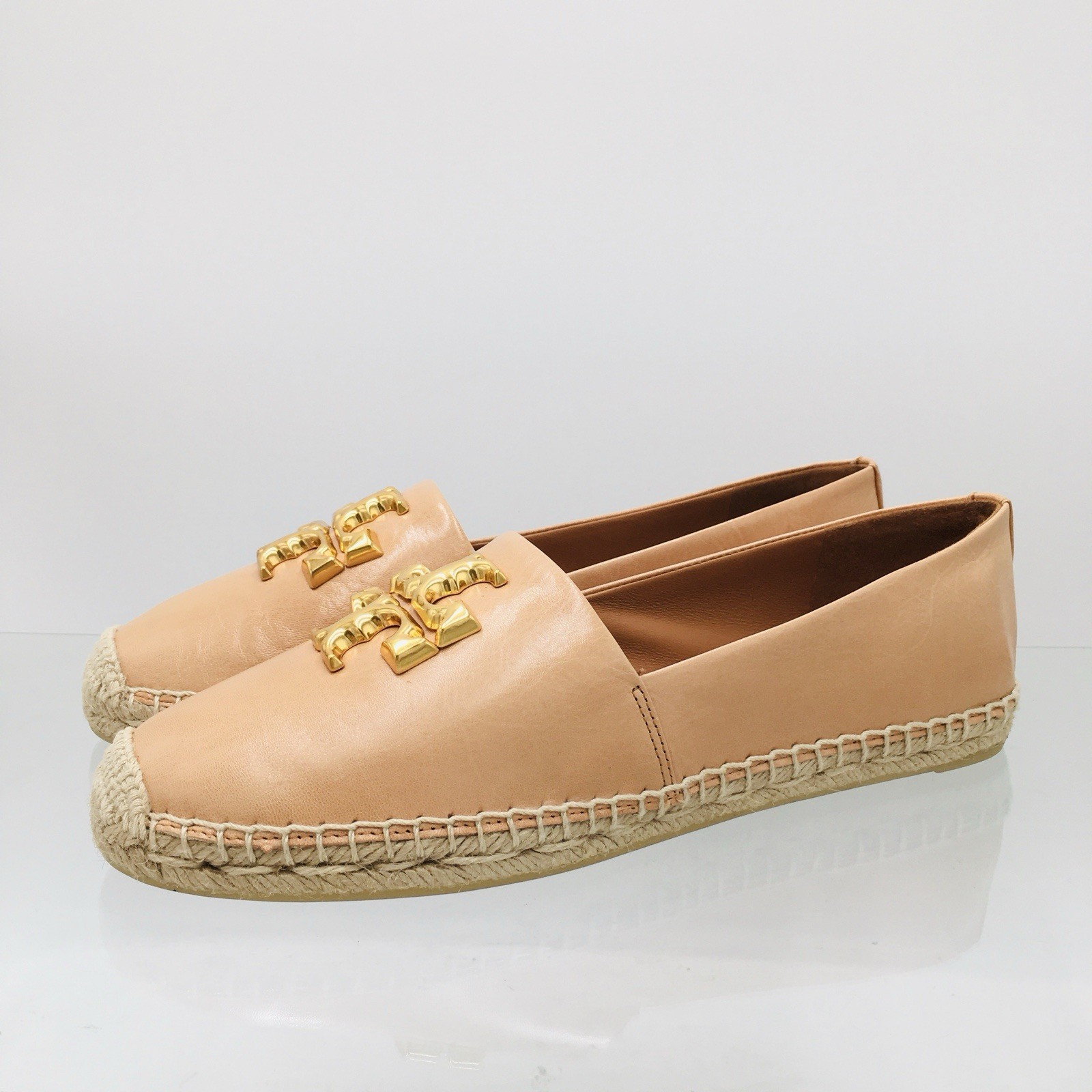 TORY BURCH – ELEANOR – BRANDY / GOLD – Leather Women’s Espadrille Size 10 M