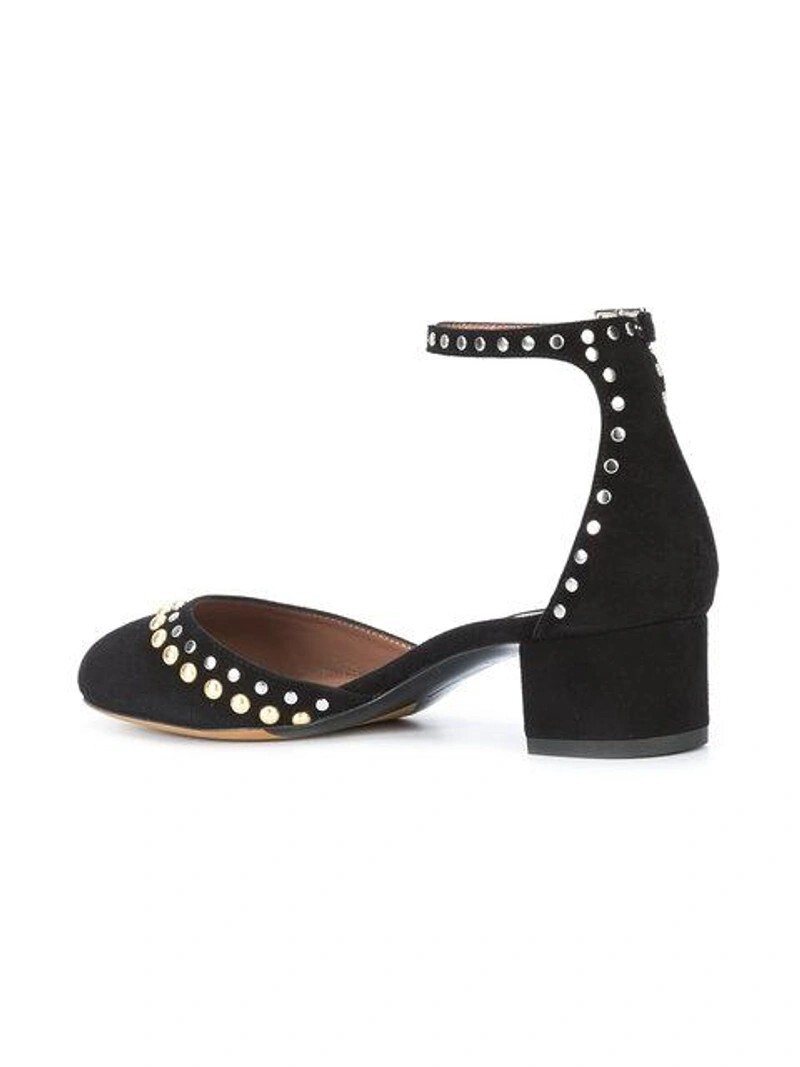 Tabitha Simmons Anais Black Suede Leather Studded Ankle Strap Pump Shoes 40.5
