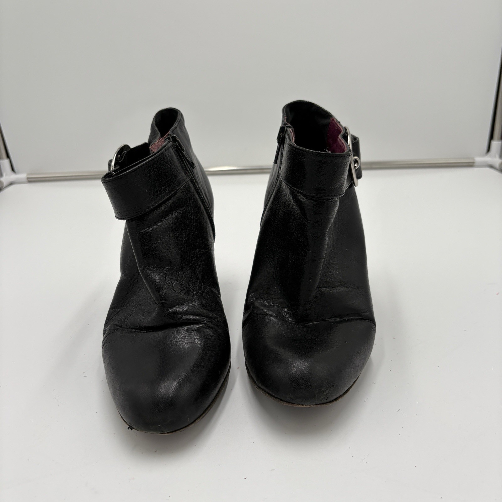 Coach Nicolete Vtg Black Leather Boot Bootie Whimsigoth Moto Buckle Women’s 8.5