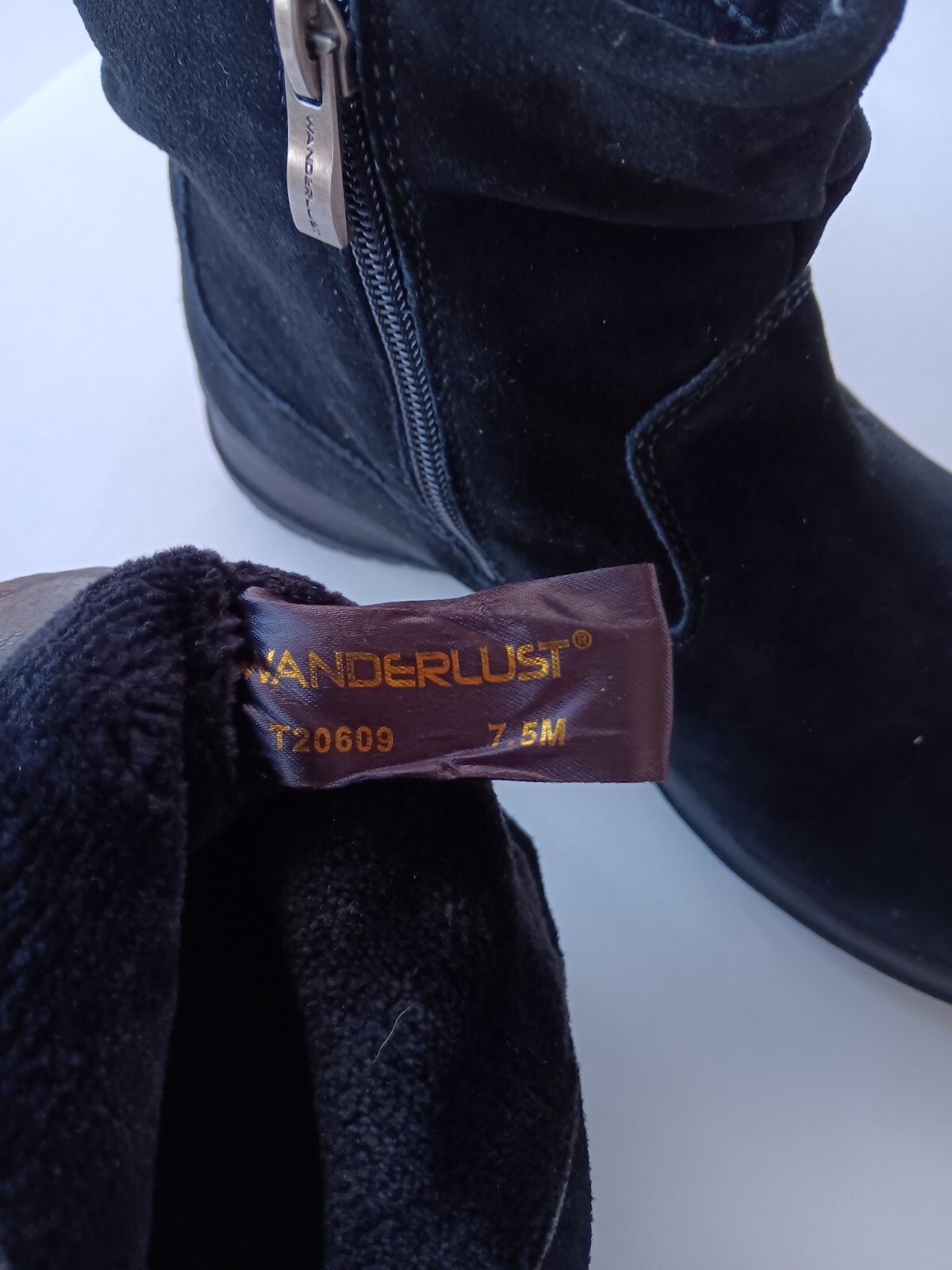 Wanderlust Waterproof 7.5 Women’s Black Leather Boston Slouch Lined Winter Boot