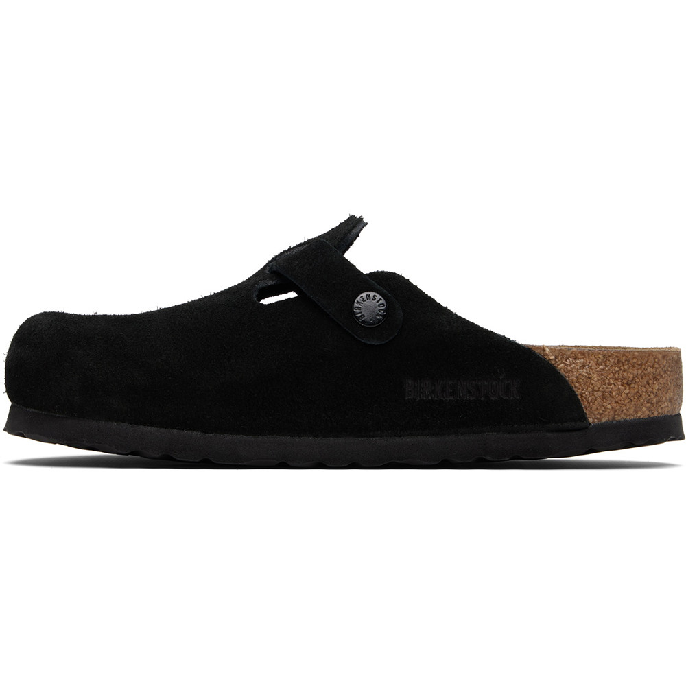 Birkenstock Boston Black Suede Leather Soft Footbed Clogs Unisex’s Shoes