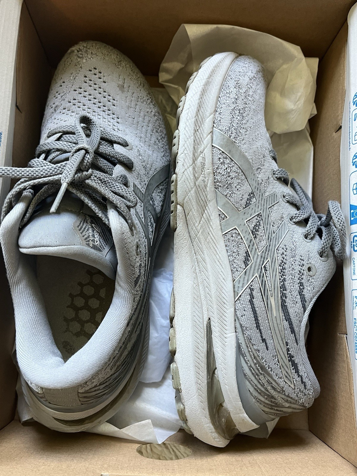 ASICS Gray/White Athletic Sneakers Low Top Lace-Up Rubber Sole 1012B272