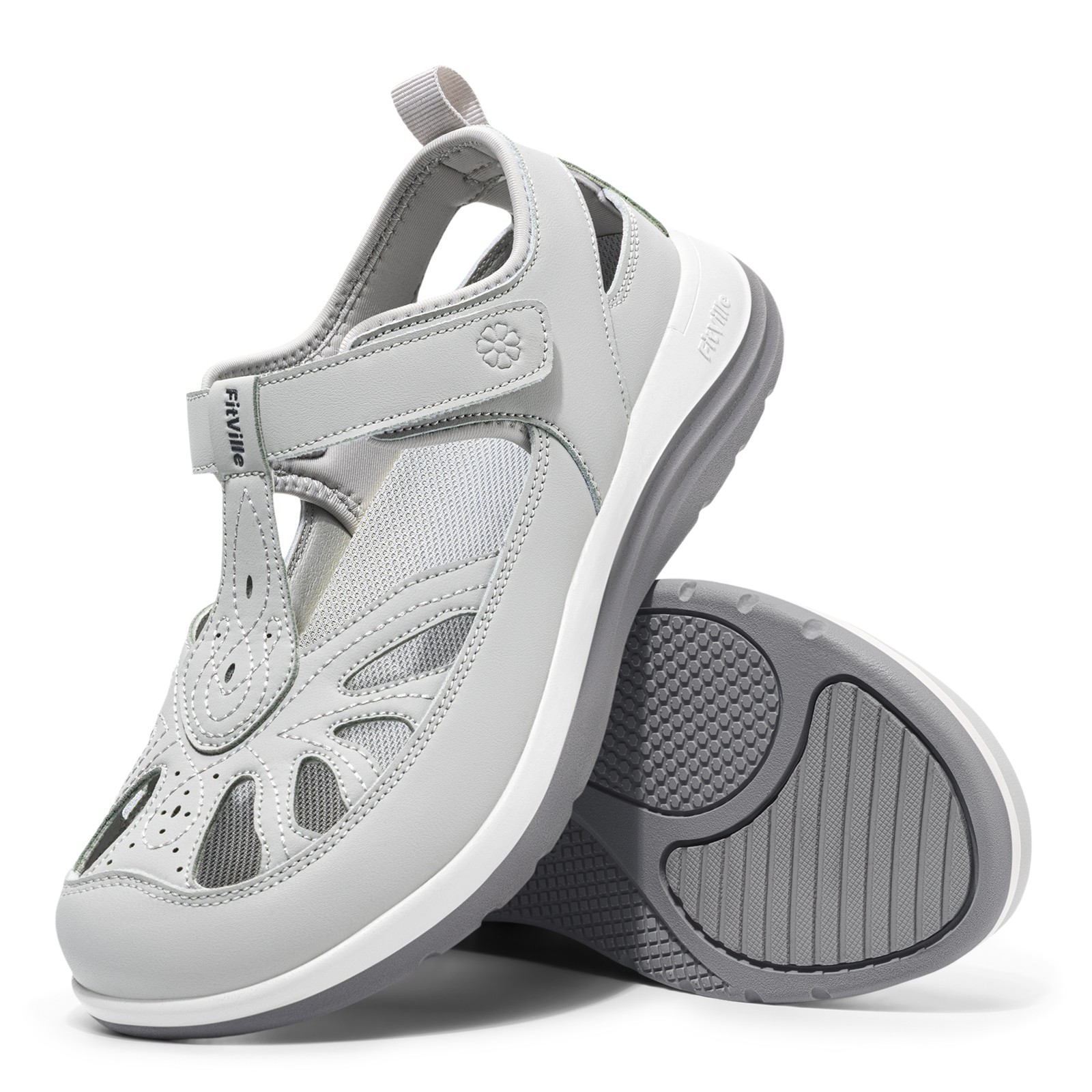 FitVille Womens Sandals Wide Width Orthopedic Adjustable Straps Arch Support