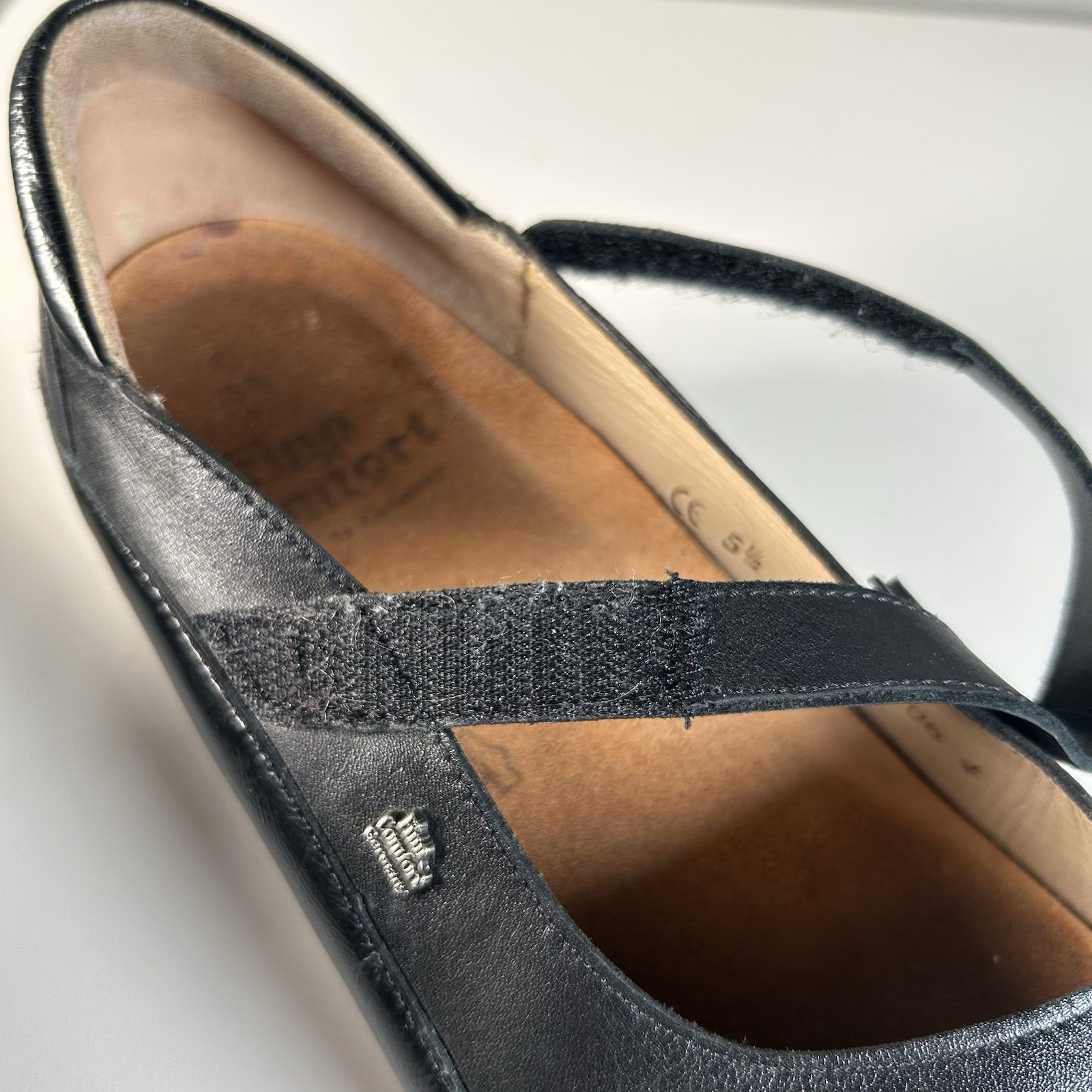 Finn Comfort Black Leather Mary Jane Wedge Shoes Germany Women’s 5.5