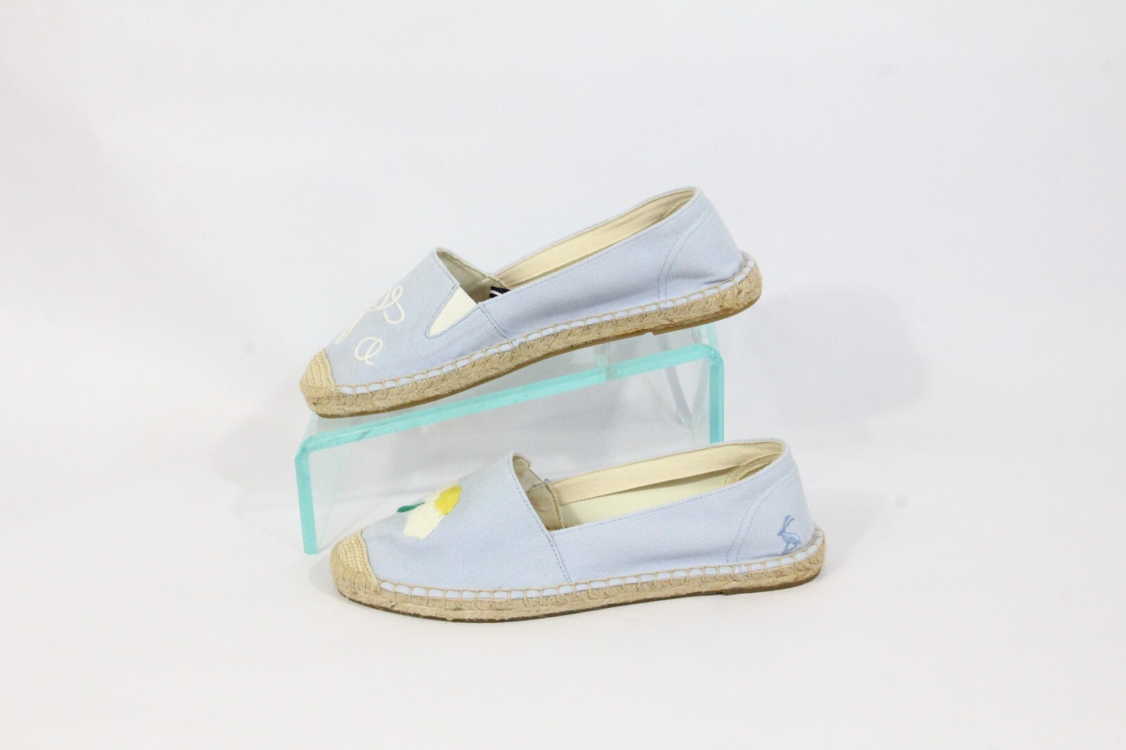 Joules Shelbury Espadrille Flat sz 9 Women NEW Daisy Flower Shoes Novelty print
