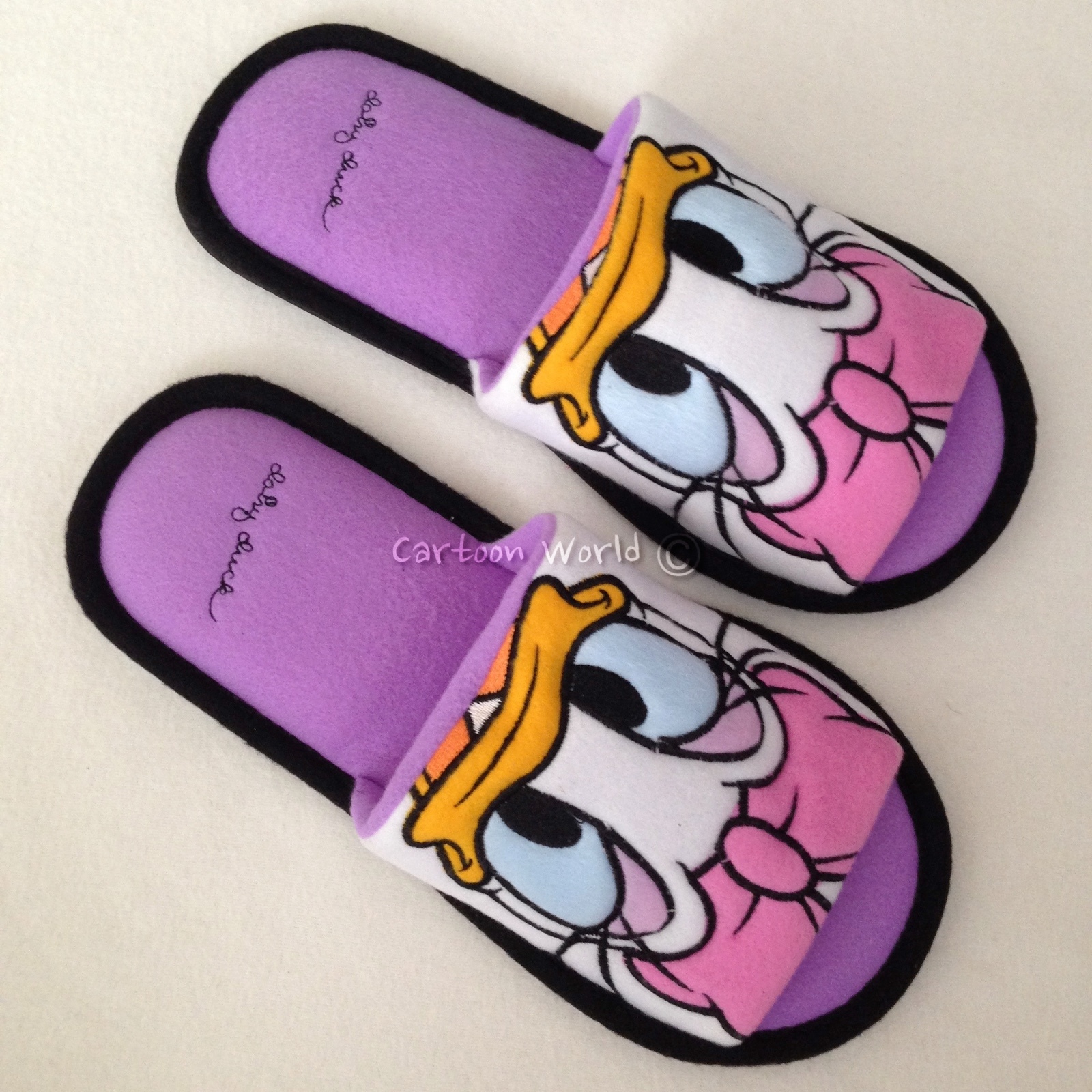 AUTHENTIC Disney Daisy Duck Plush Slippers Shoes Sandal US 6-10 UK 4-8 EU 36-42
