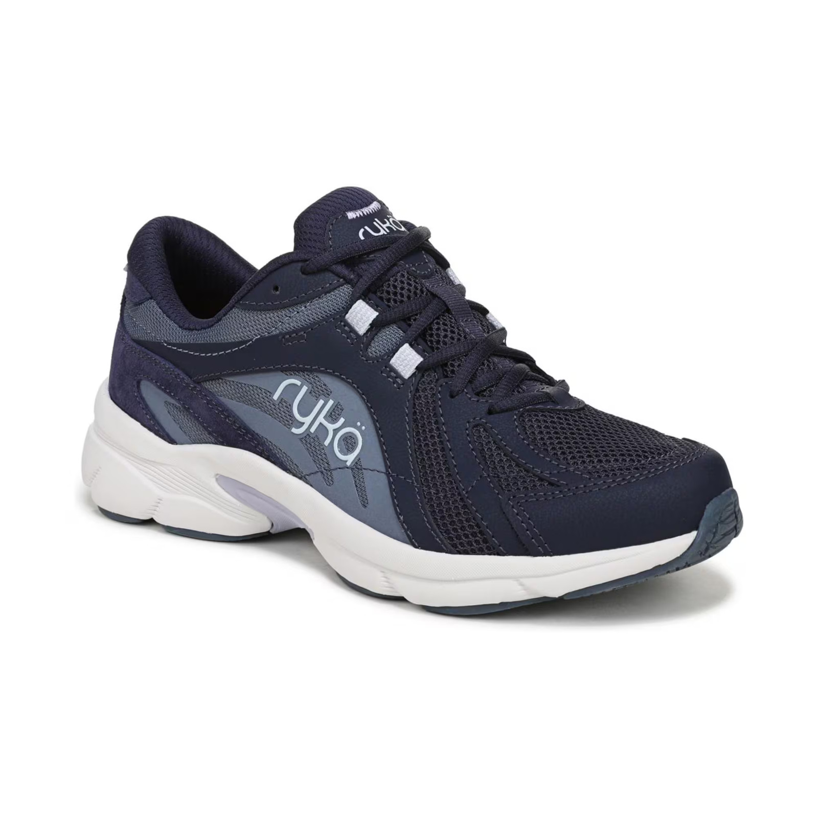 Skylift Lace Up Walking Sneakers Academy Blue Leather/Mesh/Faux Leather