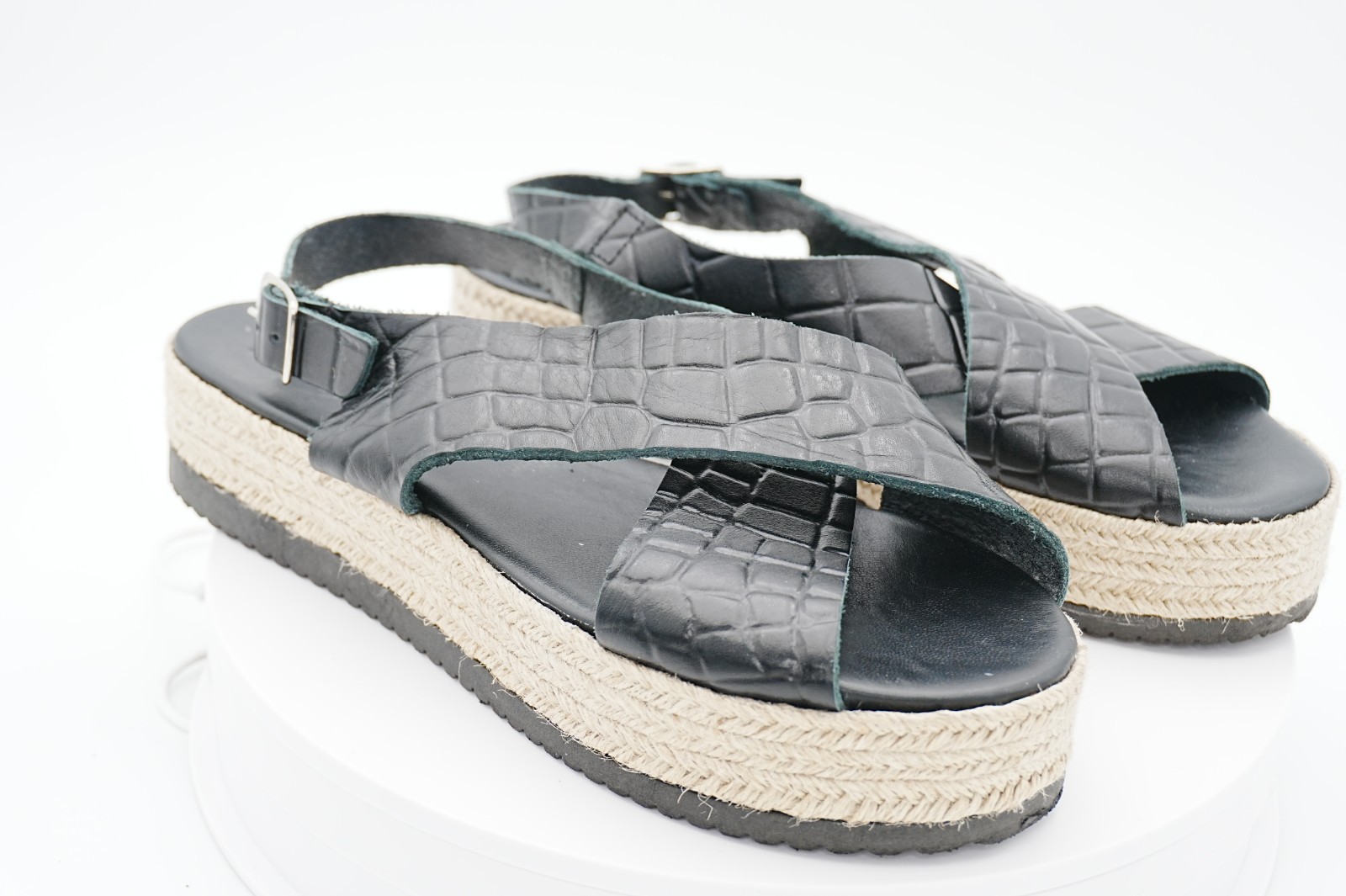 Christina Christi Artisan-made (Greece) Women’s Sandals Black Espadrille EU41