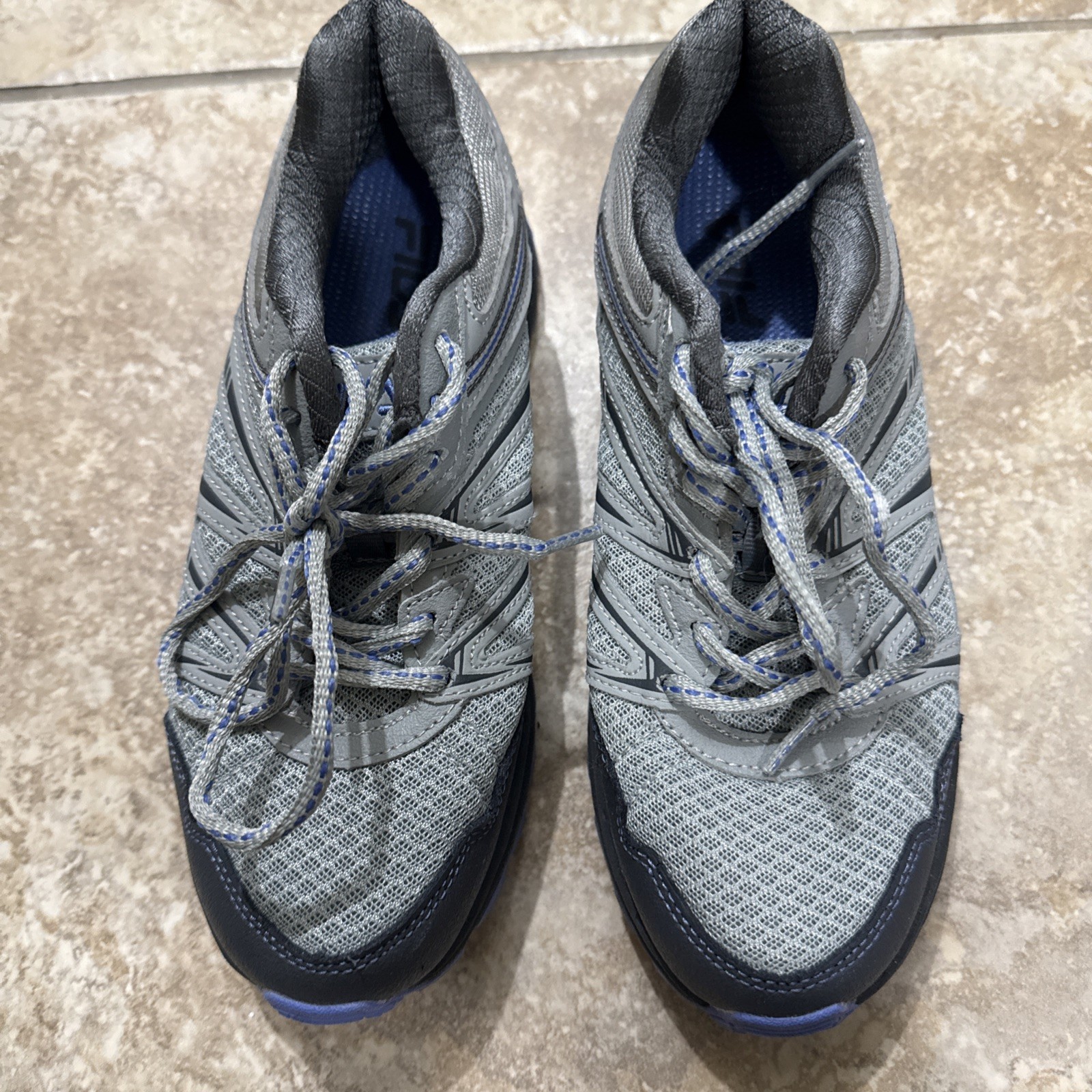 Fila Shoes Womens 9 Northampton Hiking Sneakers Gray Mesh Lace Up Low Comfort