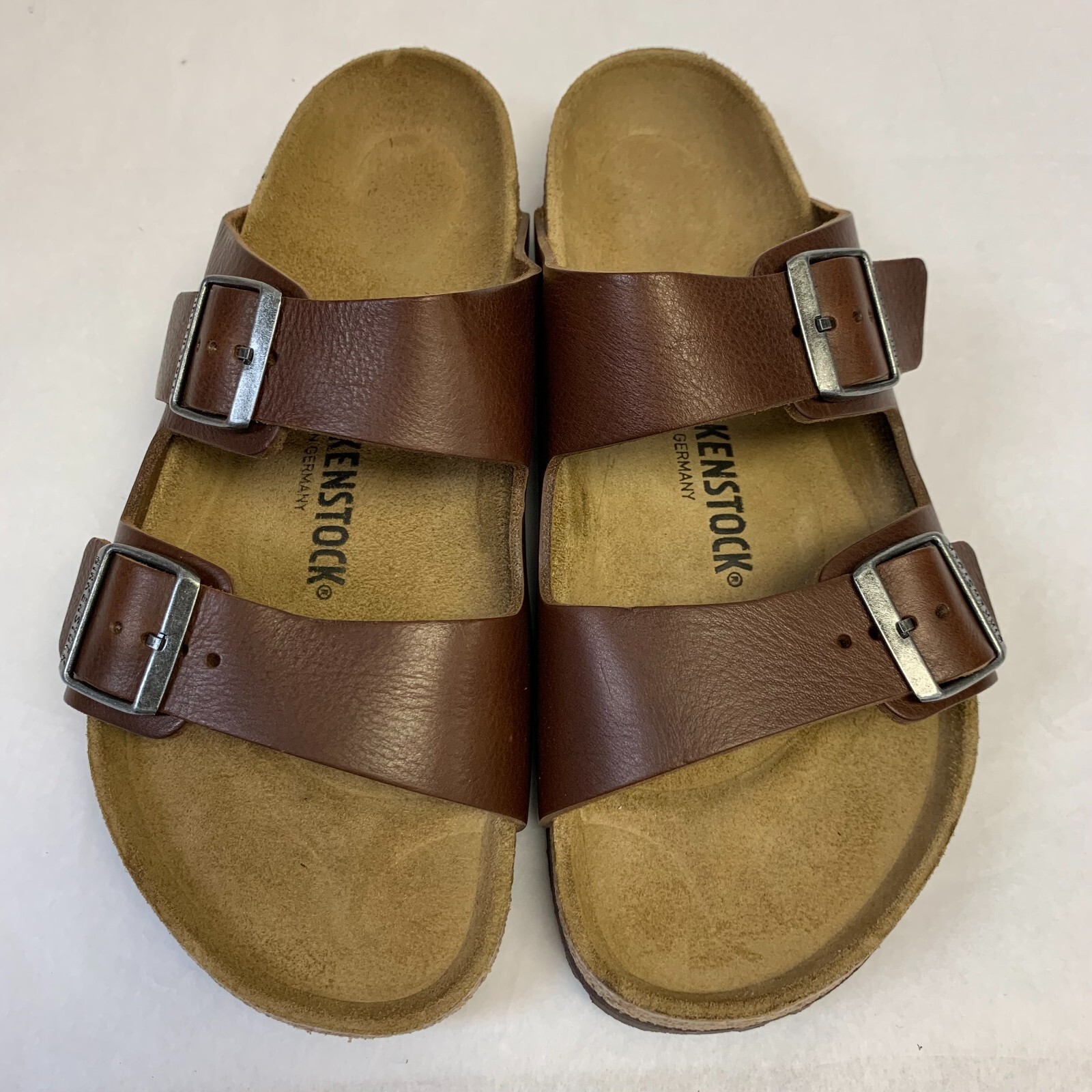 Birkenstock New w/o Box Arizona Grip Vintage Wood Roast Leather Reg Select Size