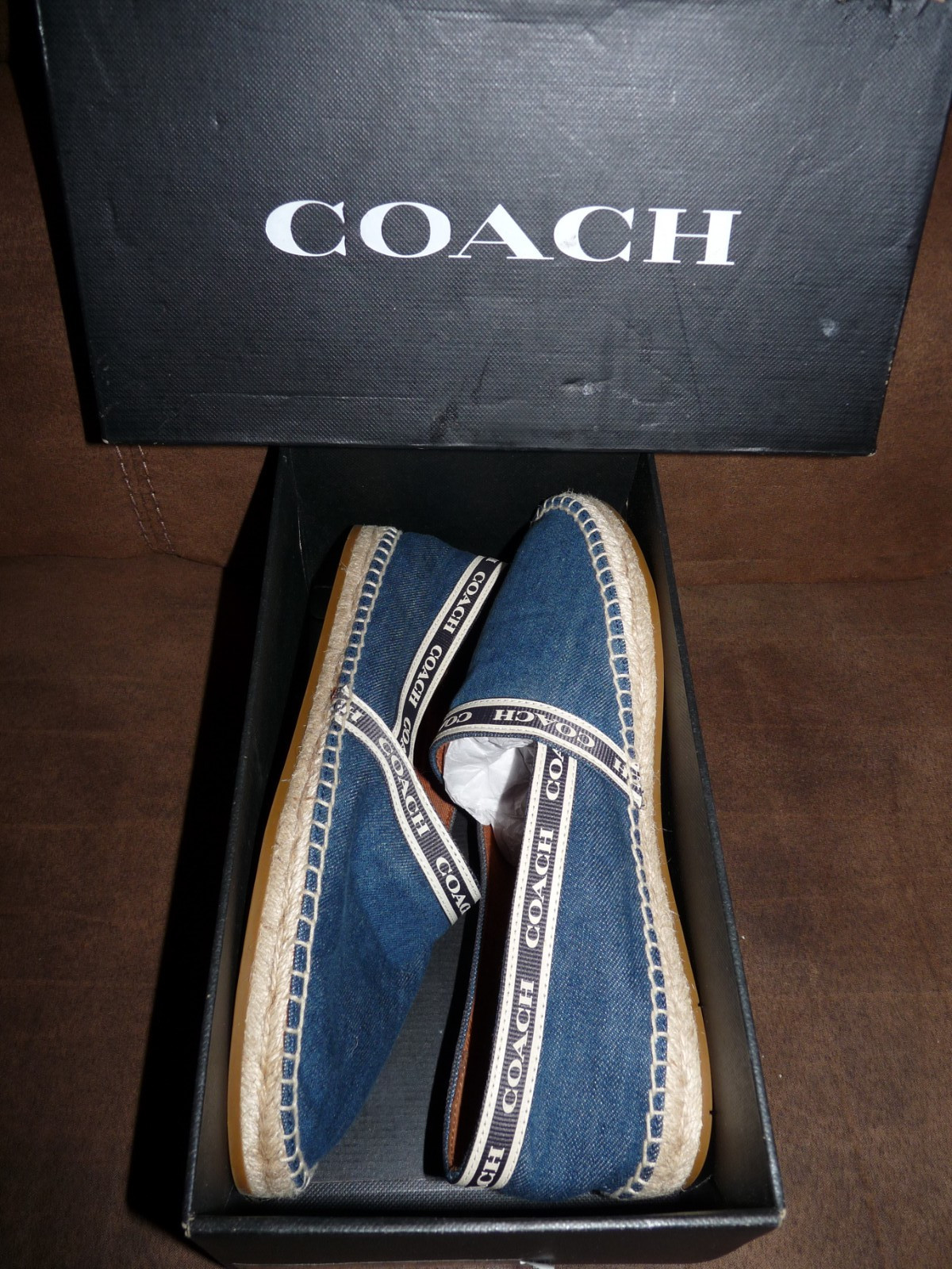 COACH Corrie Espadrille Denim G4837 Womens 7.5 B BEAUTIFUL Condition in box