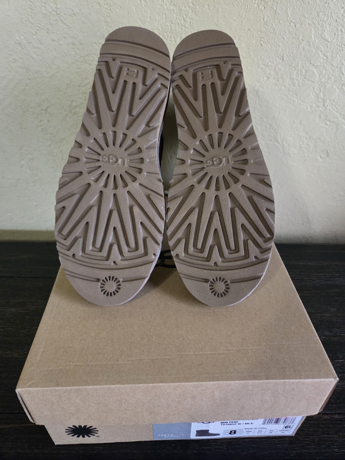 UGG Classic Unlined Mini Perf Gray Suede Perforated Women’s Bootie Size 8
