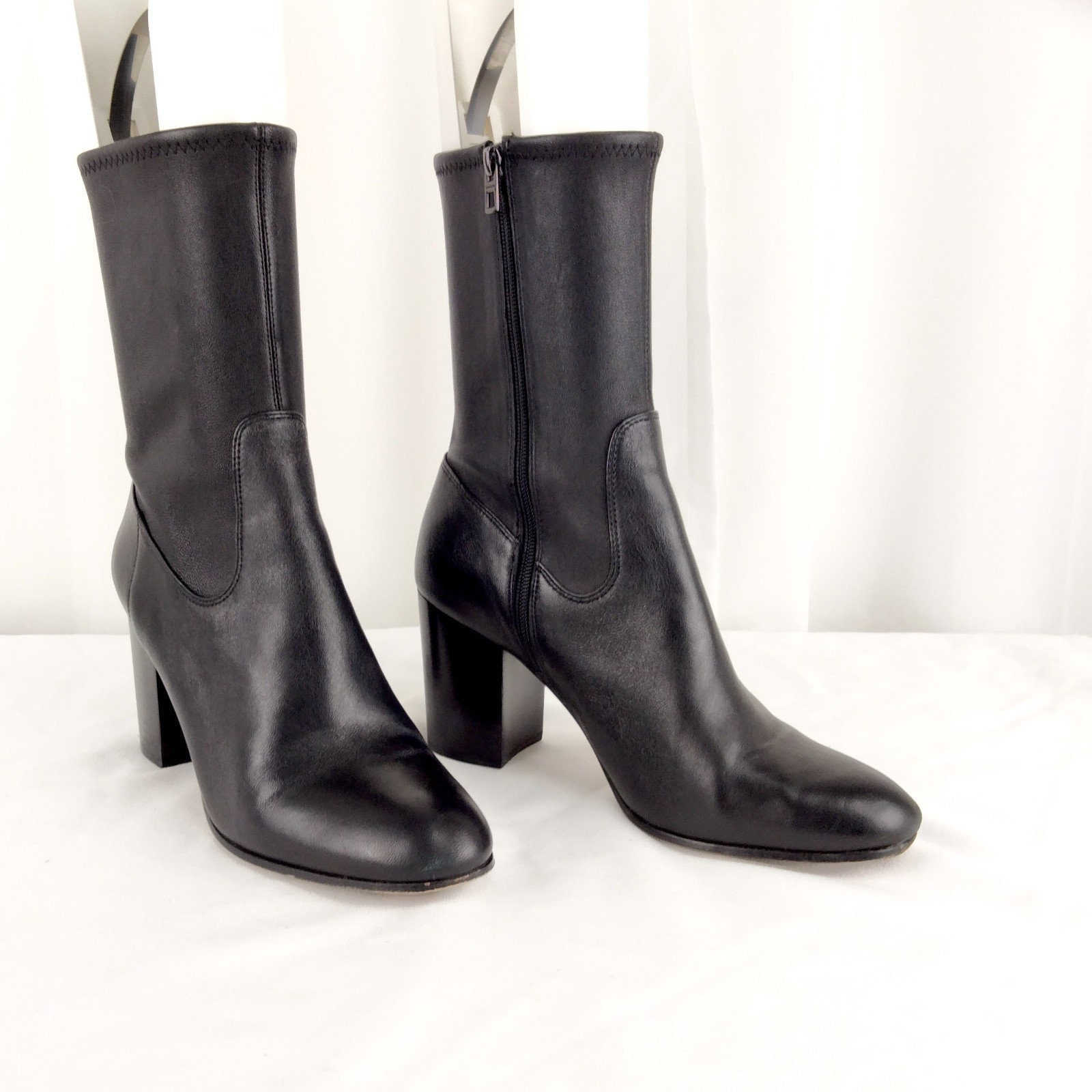 Coach Bond Boots Mid-Calf 3.25″ Stacked Heel Black US Size 11 B