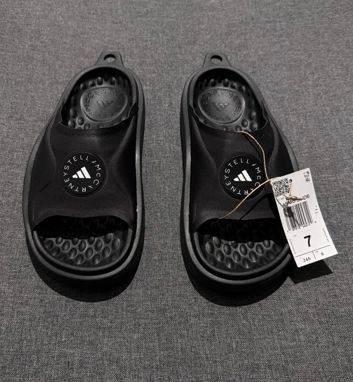 NWT Adidas X Stella McCartney Unisex Slide Black With Logo JS0265 US Size 7