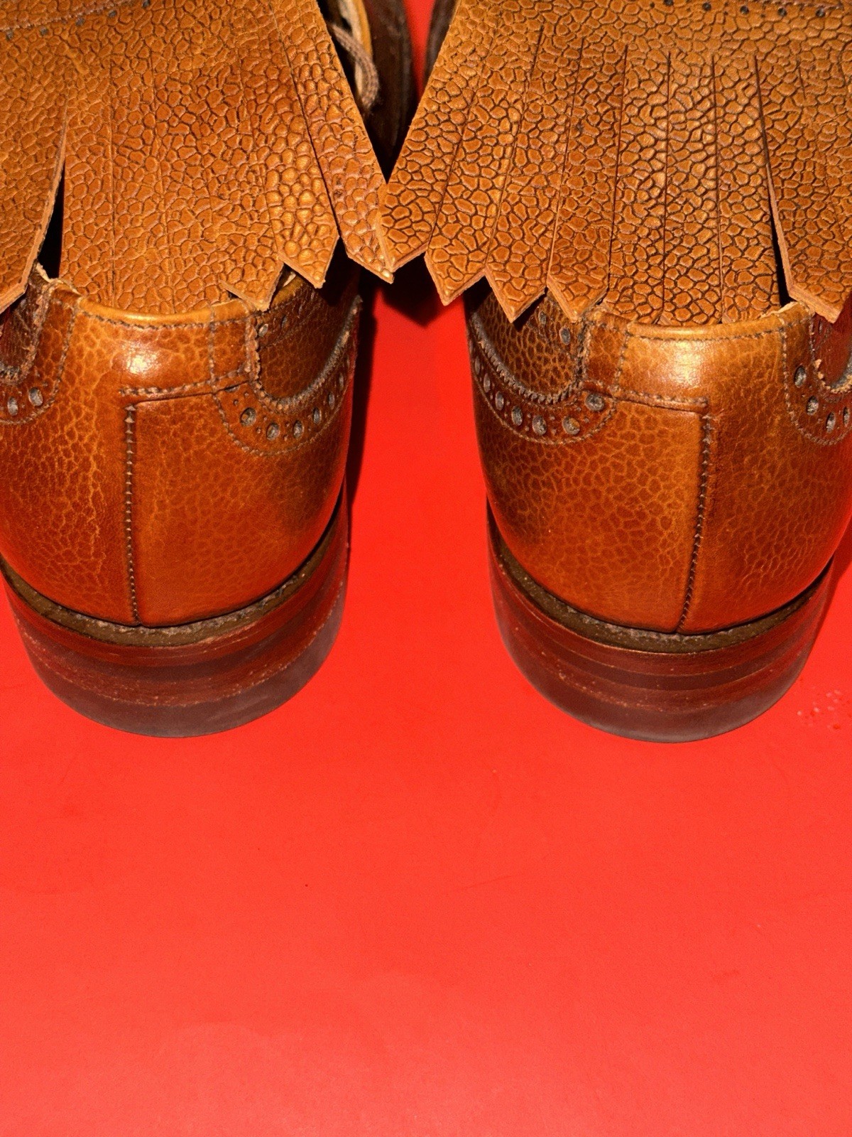 Crockett & Jones ASHFORD Brown Leather Pebble Grain Brogue Mens 95 C | US 9 READ