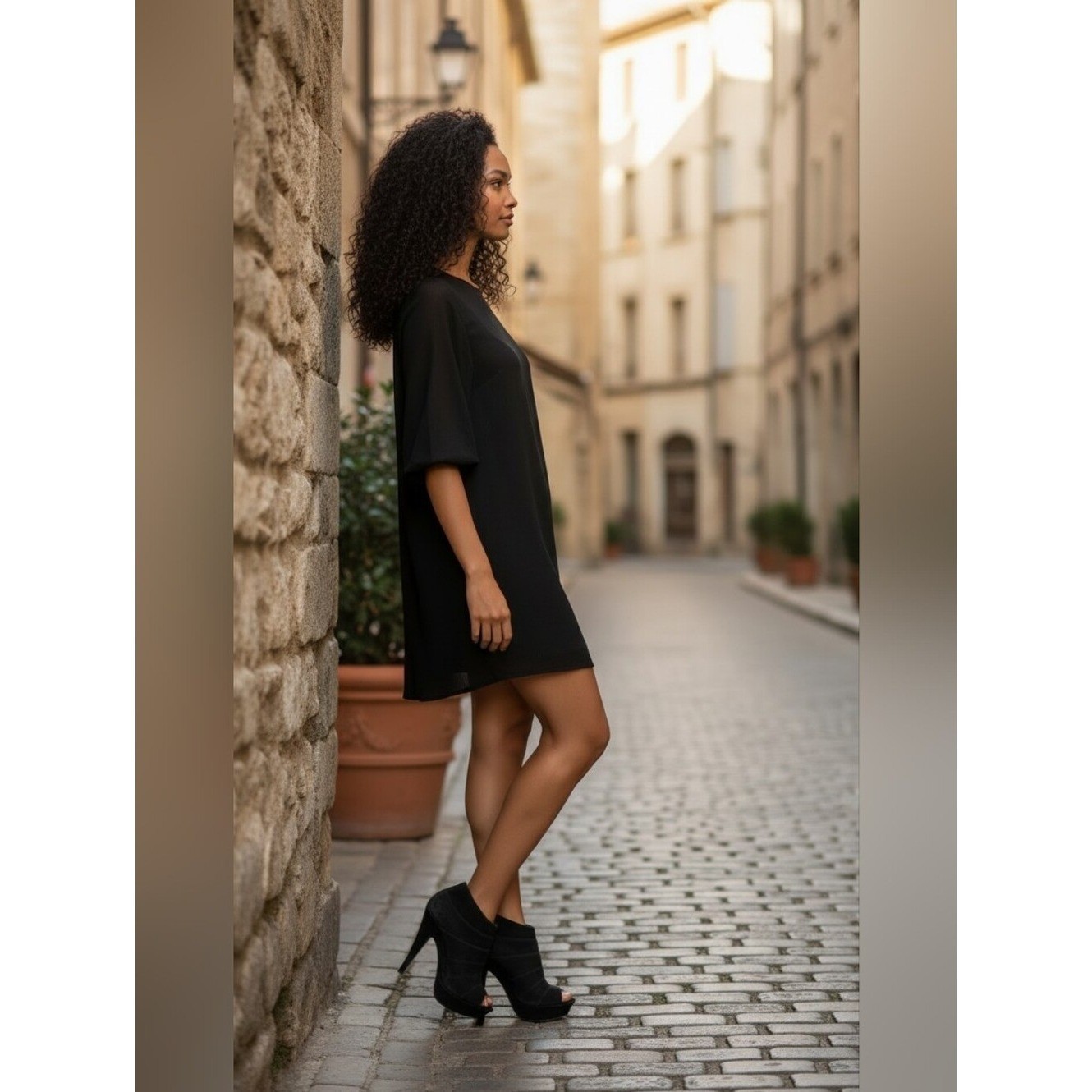 Women’s Black Peep-Toe High Heel Ankle Booties