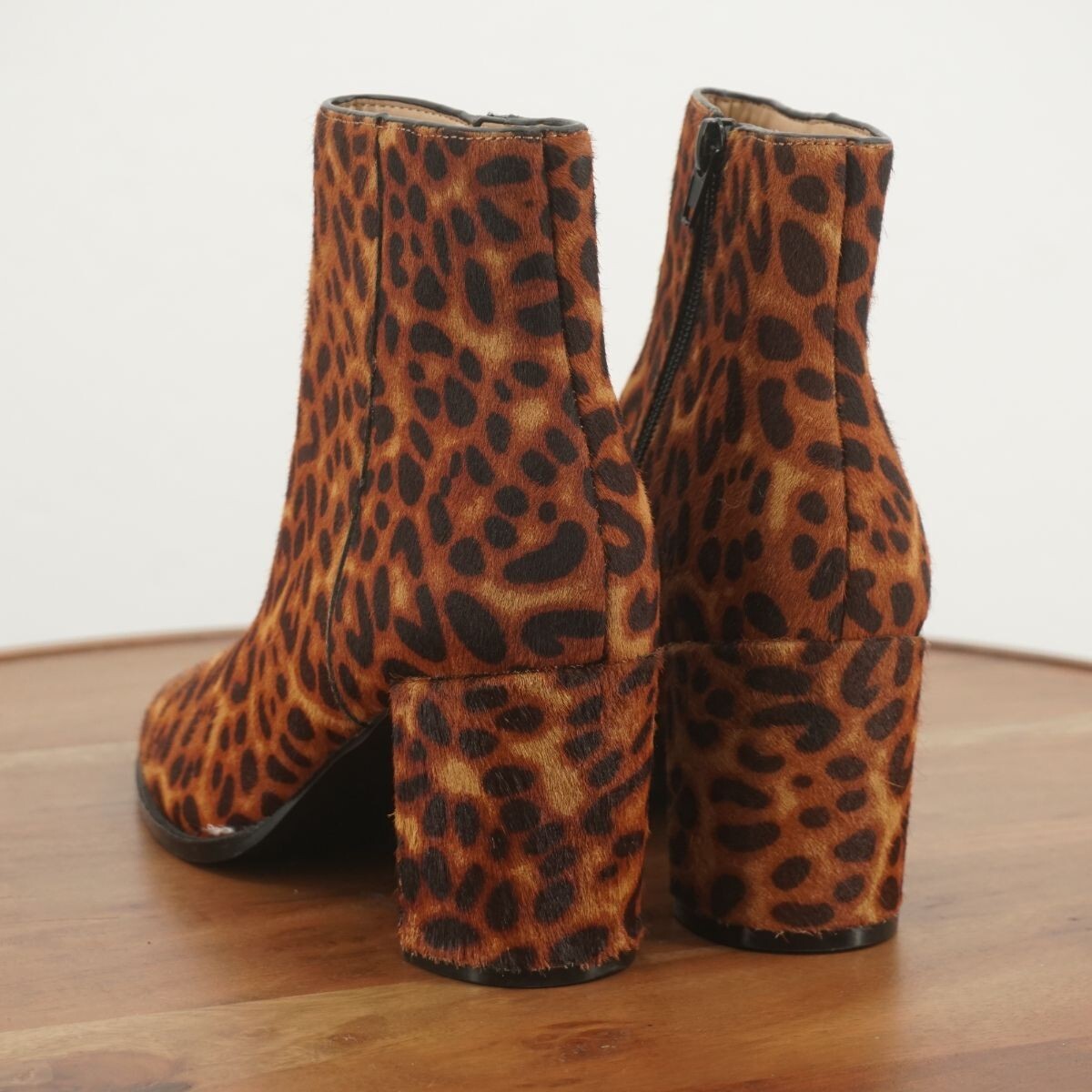 Steve Madden Womens Jozie Genuine Calf Hair Booties Size 7.5 M Leopard Brown