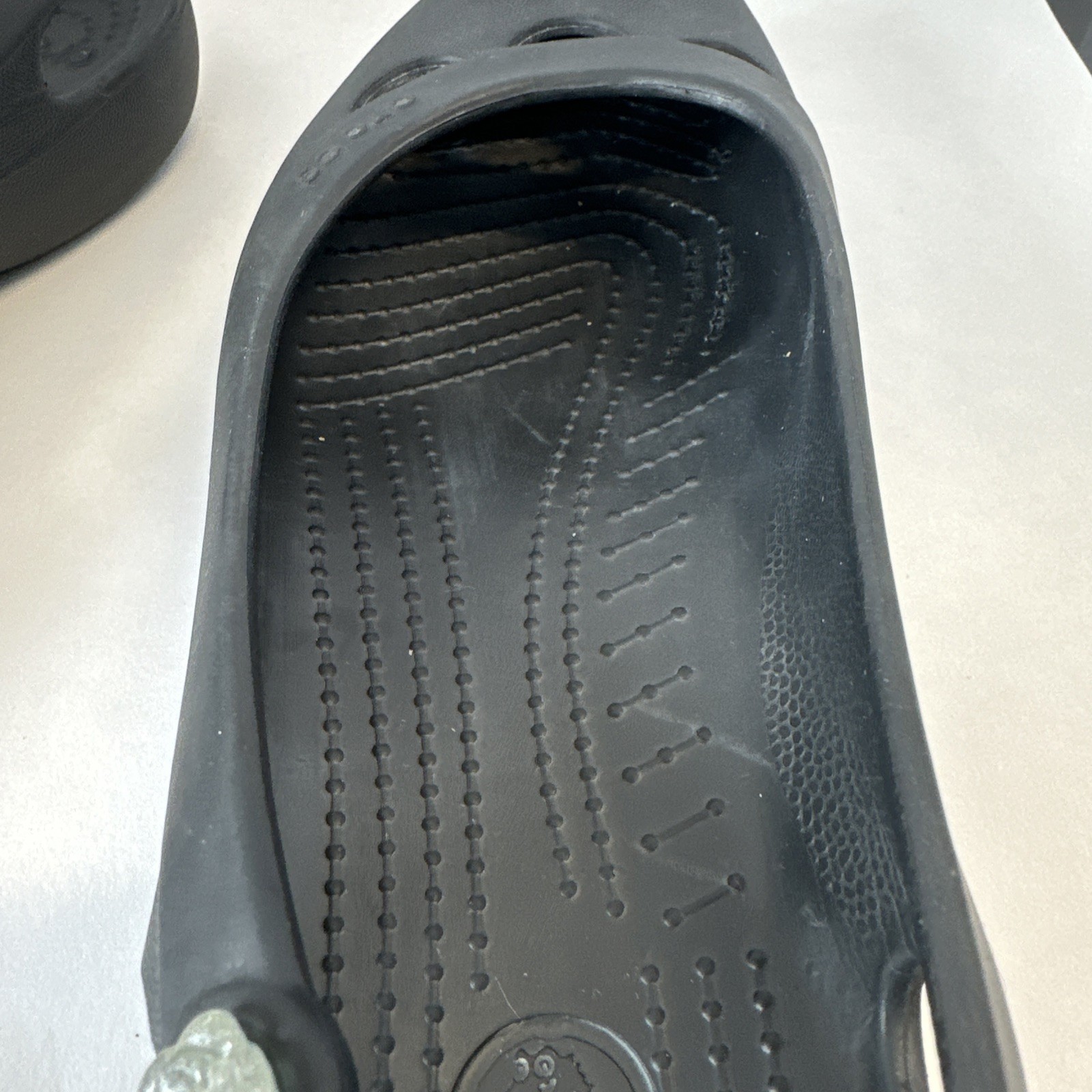 CROCS Jayna Slingback Flat w/ Crystal Charm Women’s 9 Black EUC