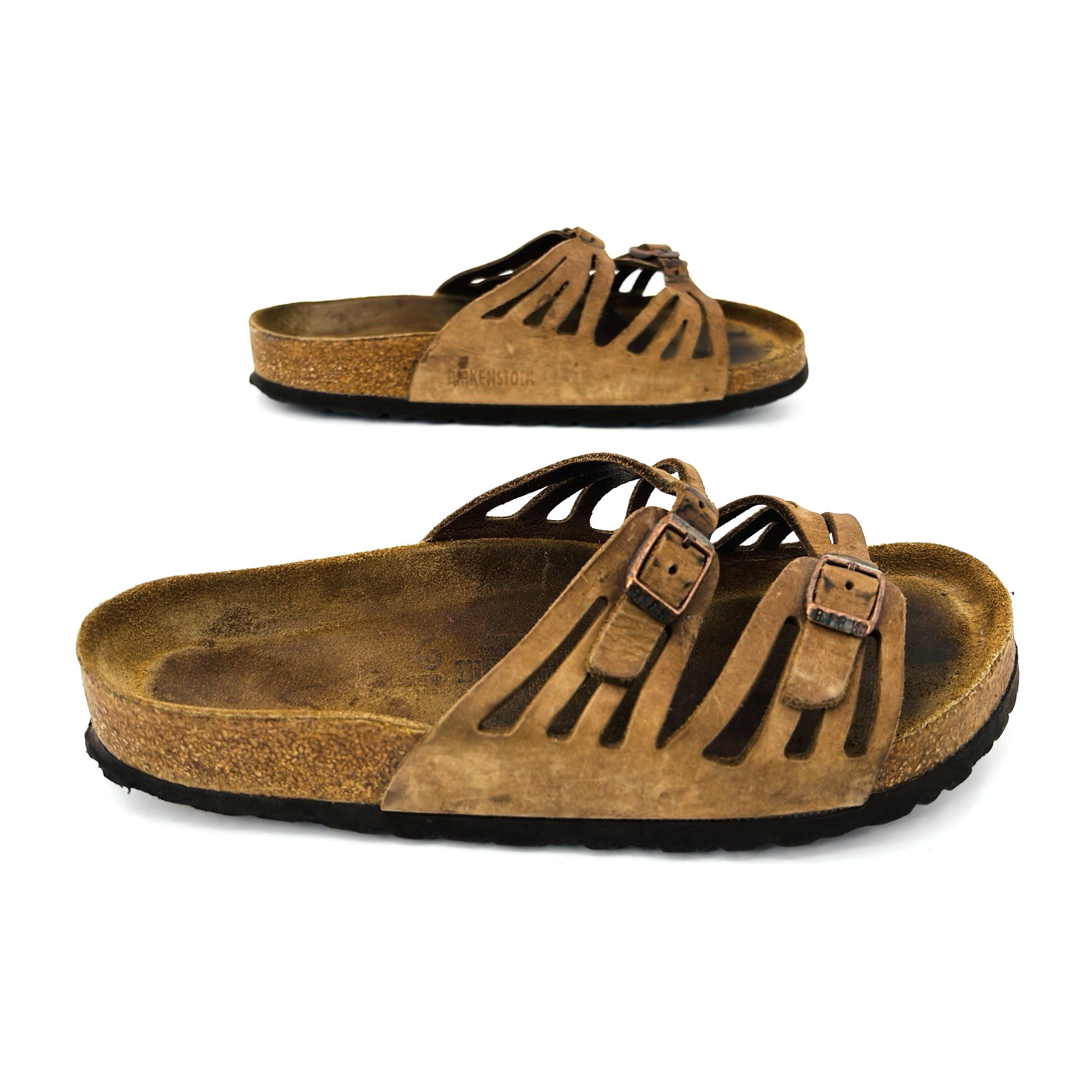 Soft Footbed Womens 8 39 Regular Birkenstock Granada Brown Leather Slide Sandals