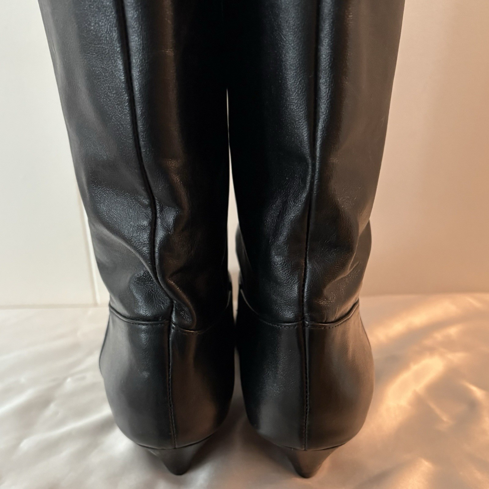 VTG 1980’s Joyce California Black Low Heel Leather Half Boots Sz 9N Narrow AAA