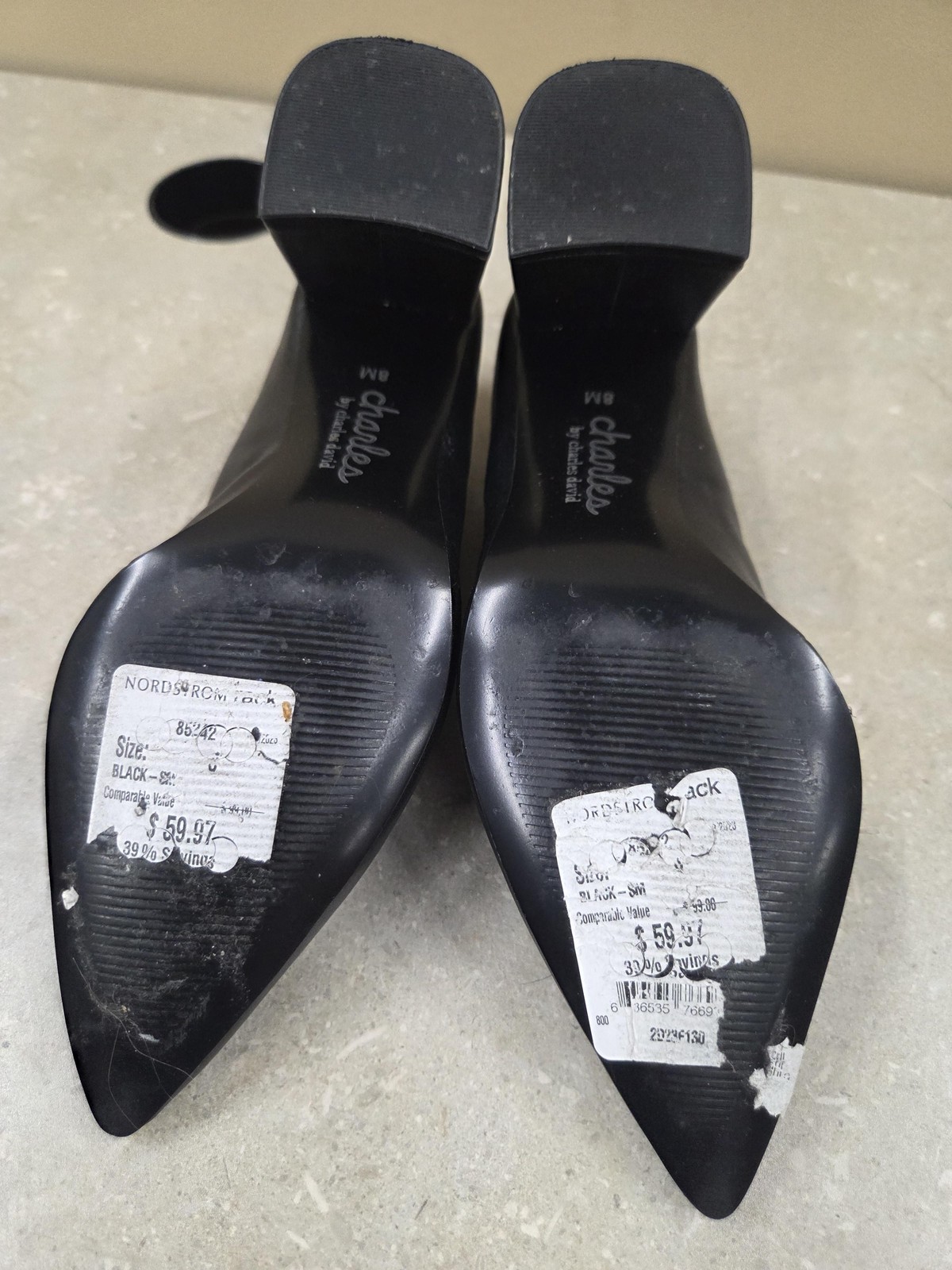 Charles by Charles David Shoes Womens Size 8M Black Amity Loafer Heels Gold Bit