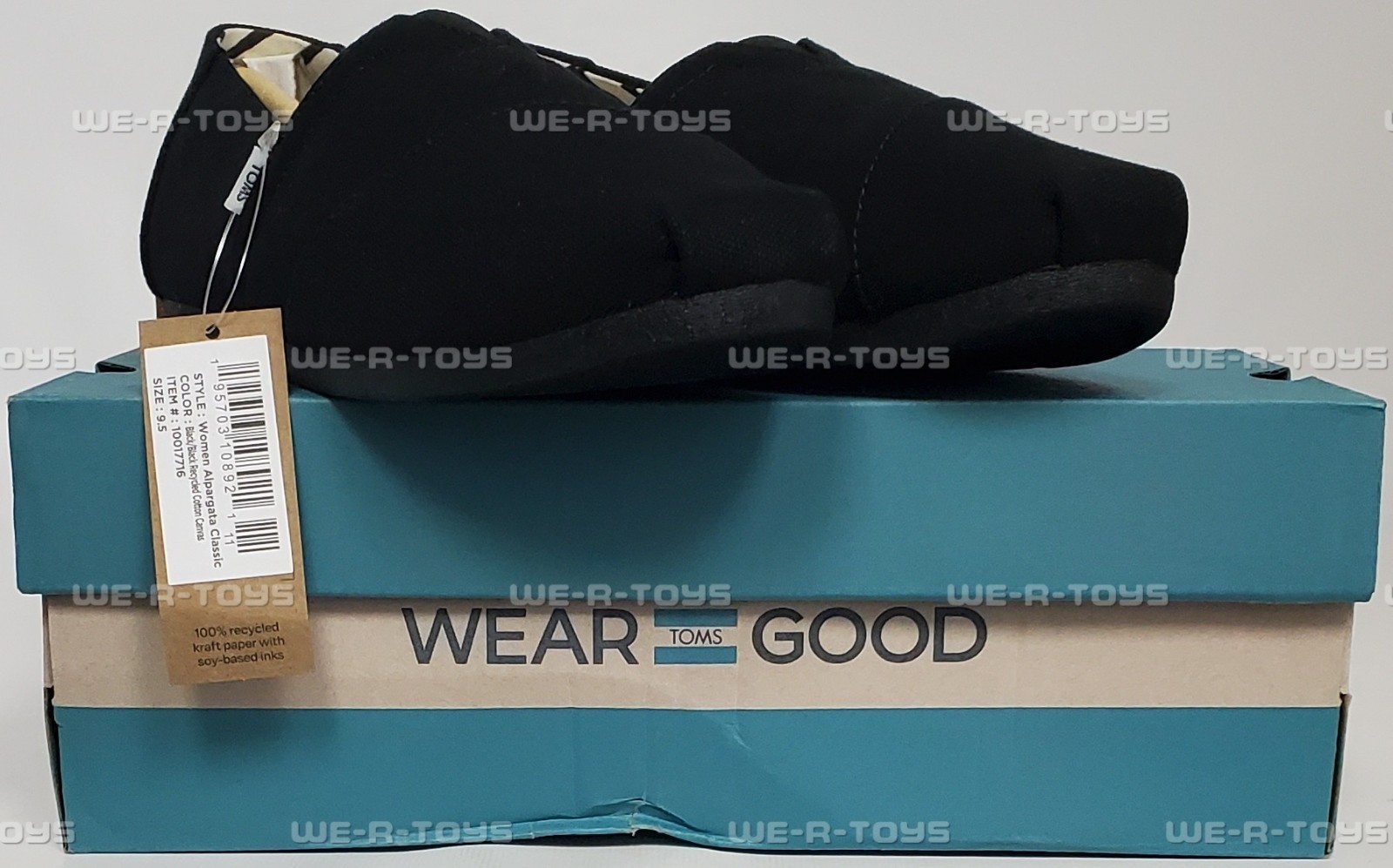 TOMS Women’s Black Classic Alpargata Slip-Ons Size 9.5 Medium