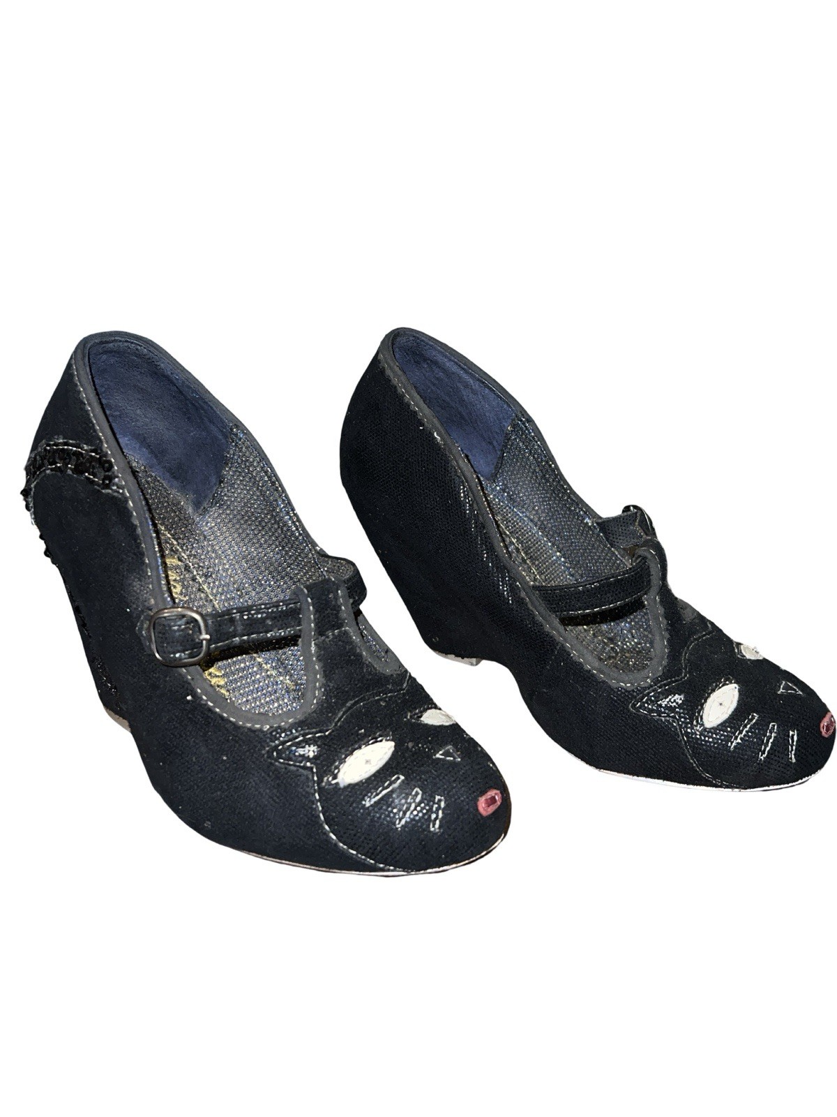 Irregular Choice Black Cat Heels Cheese On Toast Model Size 8.5” +Read