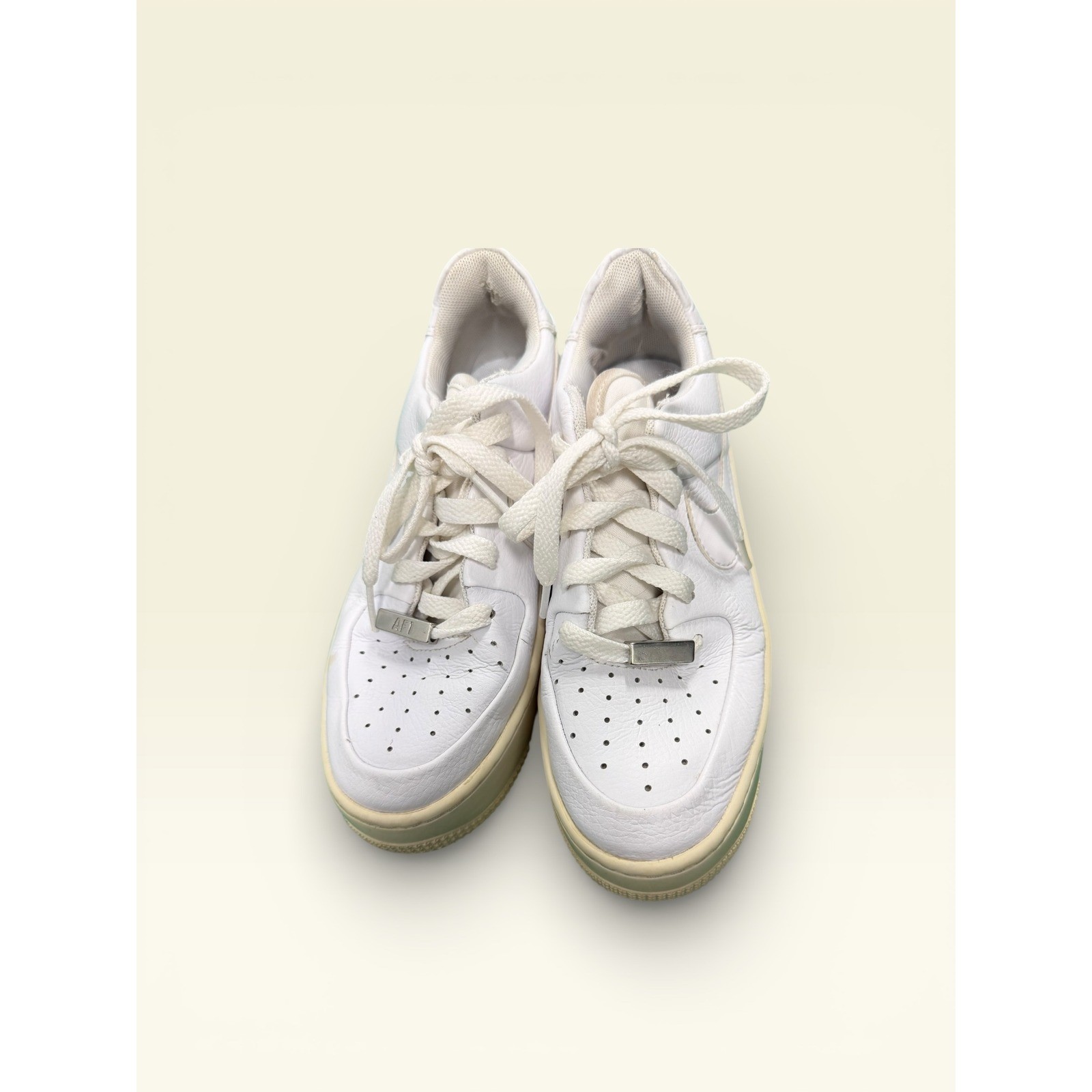 Nike Air Force 1 Sage Low Platform White Leather Sneakers Women Size 6.5