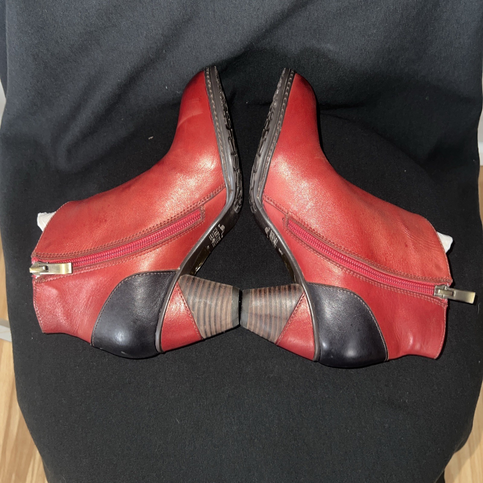 Spring Step L’artiste Rhapsody Red Multicolor Ankle Boots Sz 35 Artsy 4.5/5 US