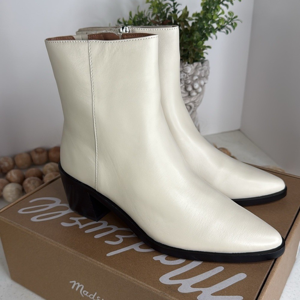 Madewell The Darcy Ankle Boot (Women) Sz 8 Pale Parchment
