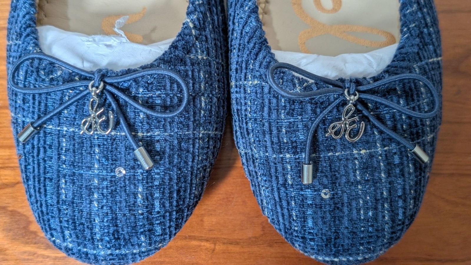 NEW Sam Edelman Felicia Ballet Flat Blue Tweed, Women Size 8