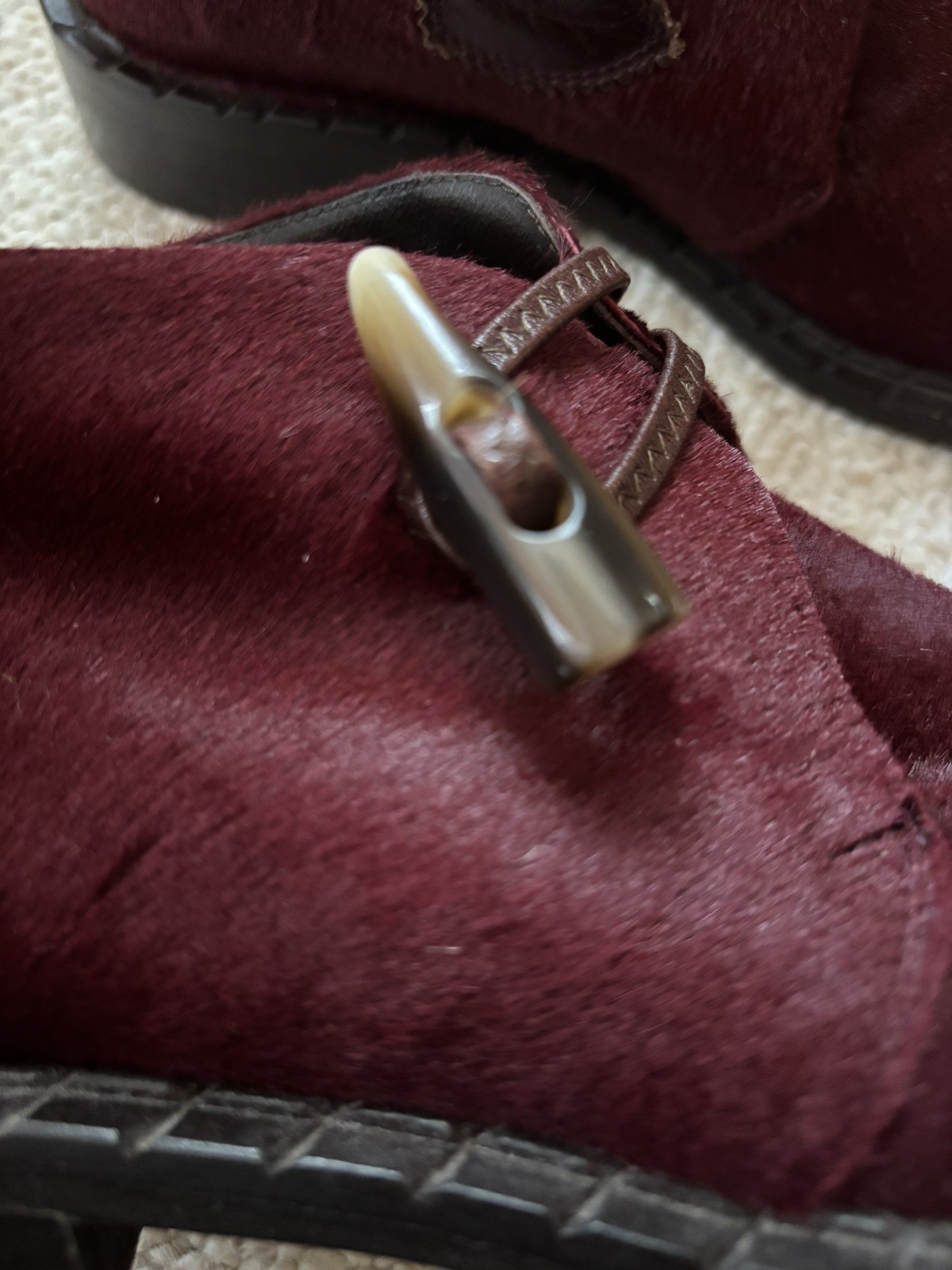 Goffredo Fantini Women’s 38 calfhair shoes burgandy unique