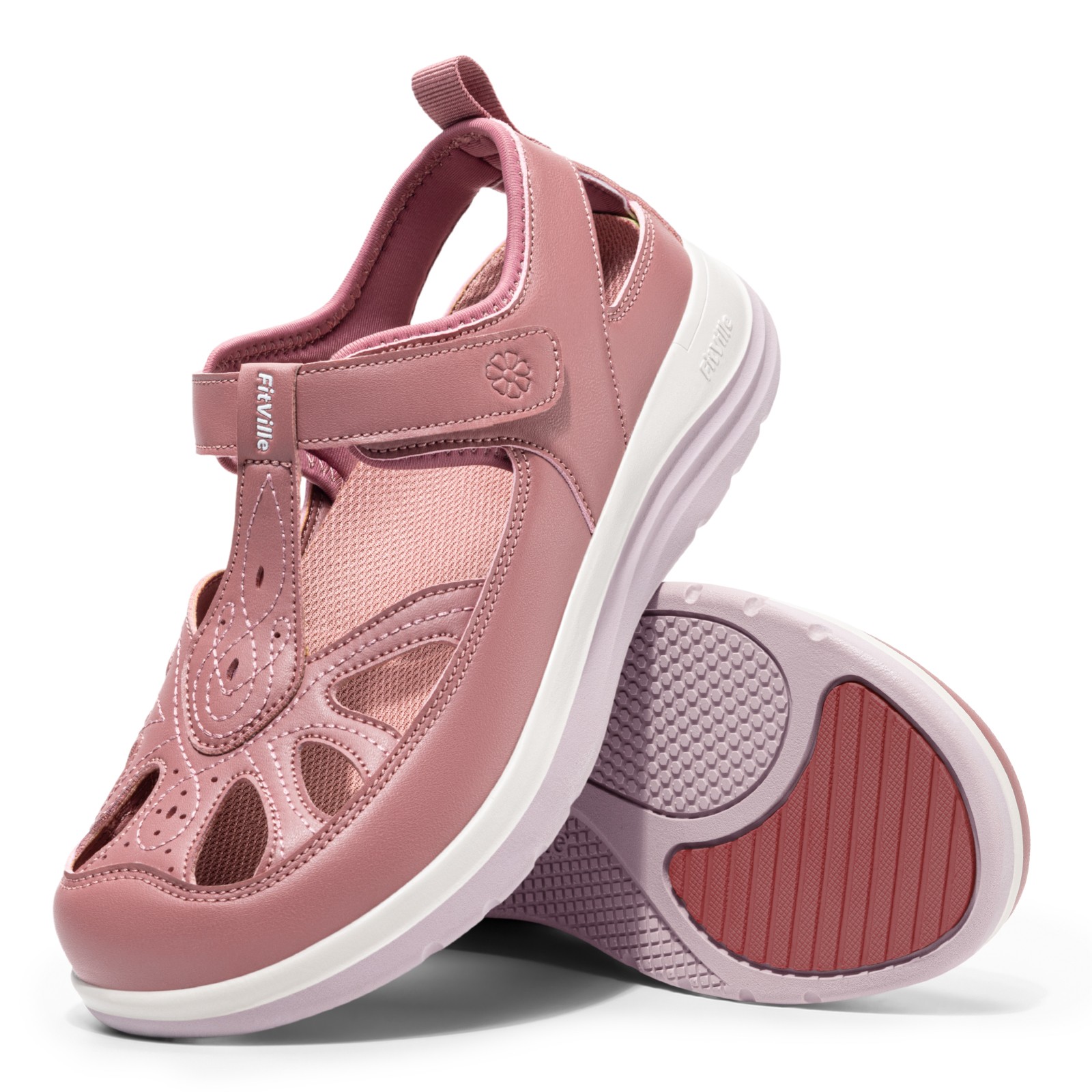 FitVille Womens Sandals Wide Width Orthopedic Adjustable Straps Arch Support