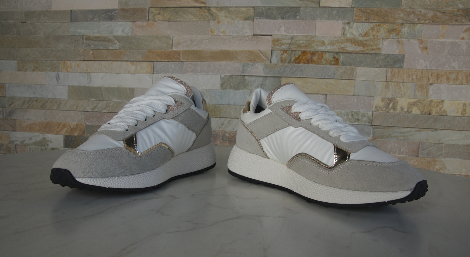4US Cesare Paciotti Sneakers White Gold 35 36 37 38 39 40