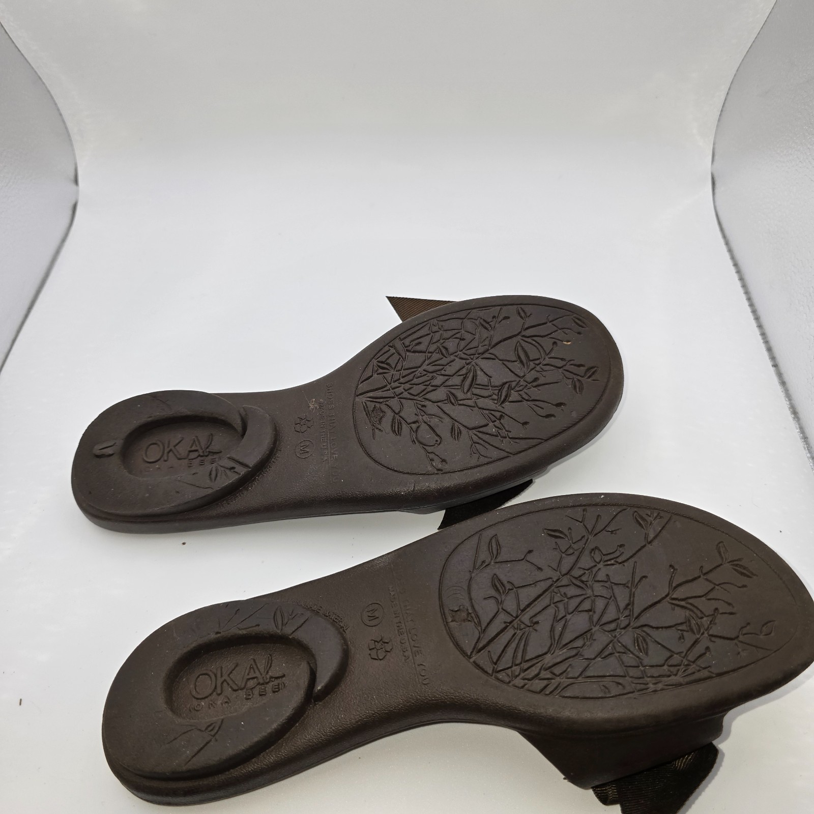 Oka-B Bow Detail Women’s L Slip On Sandals Brown Casual Comfort