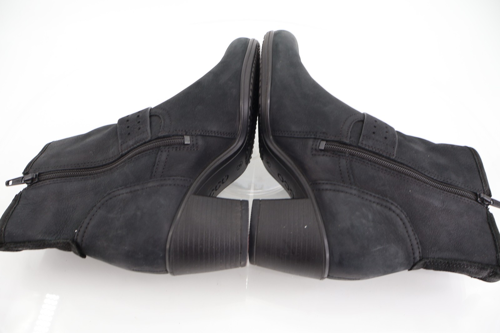 Ecco Women’s Touch Boot Size 36 5 Black Leather Bootie Block Heel Comfy