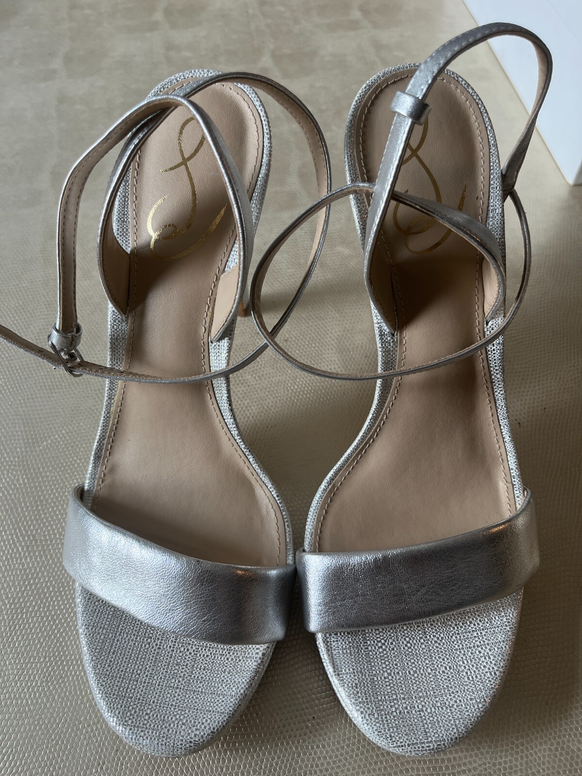 EMILIO PUCCI Satin Blue/Green Ankle Wrap Sandal Pumps USED Womens Size 40 w/ Box