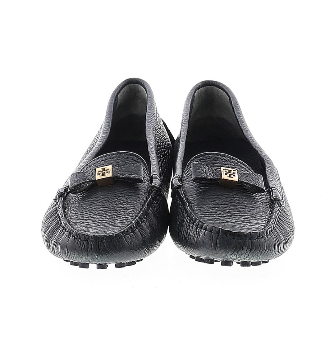 Tory Burch Driving Loafer Flats Tumbled Leather Black Women’s Size 7.5M