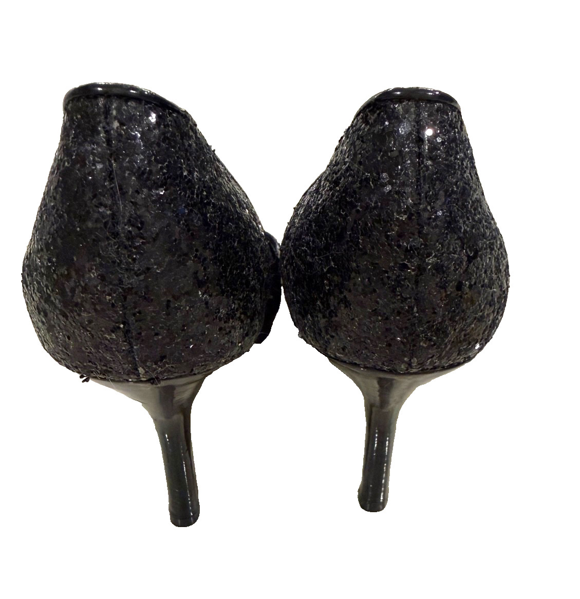 Nina – Black Sparkle Glitter Bling Pumps Maximalism – 4.25″ Heel – Size 7.5M