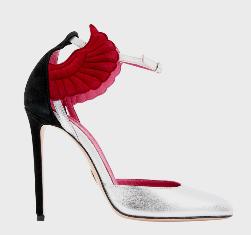 Oscar Tiye Malikah Suede-Leather Ankle Strap Angel Wings Sandal US 6/IT 36 $750