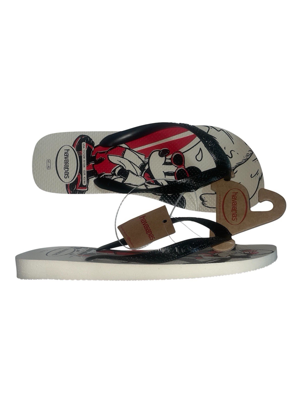 Havaianas Women’s Flip Flop Sandals Mickey & Goofy In Surfing Board sz 9/10 USA