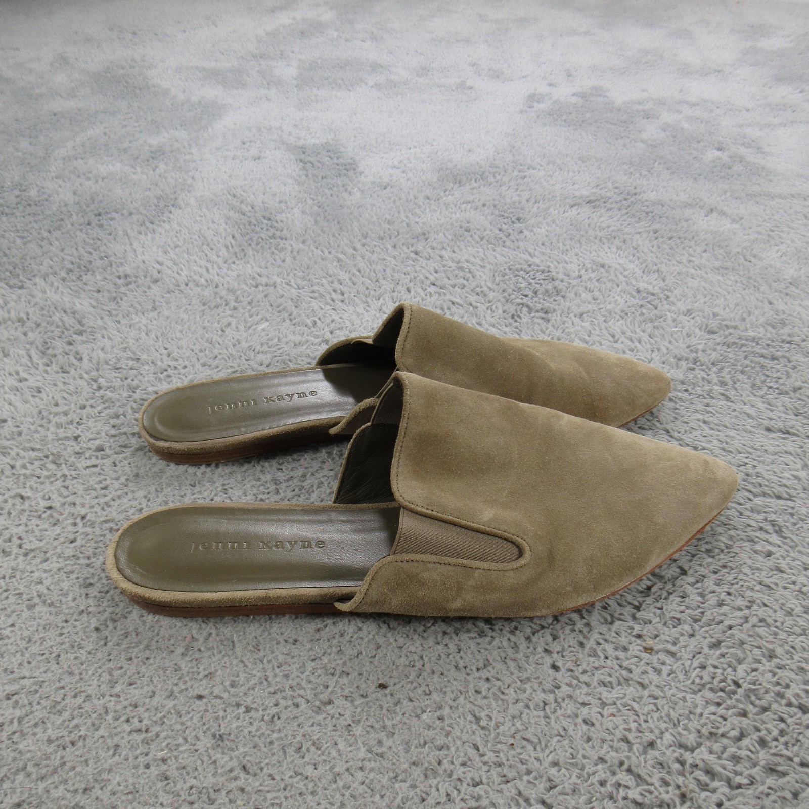 Jenni Kayne Shoes Womens Size 10 Beige Suede Pointed Toe Mules Flats Italy