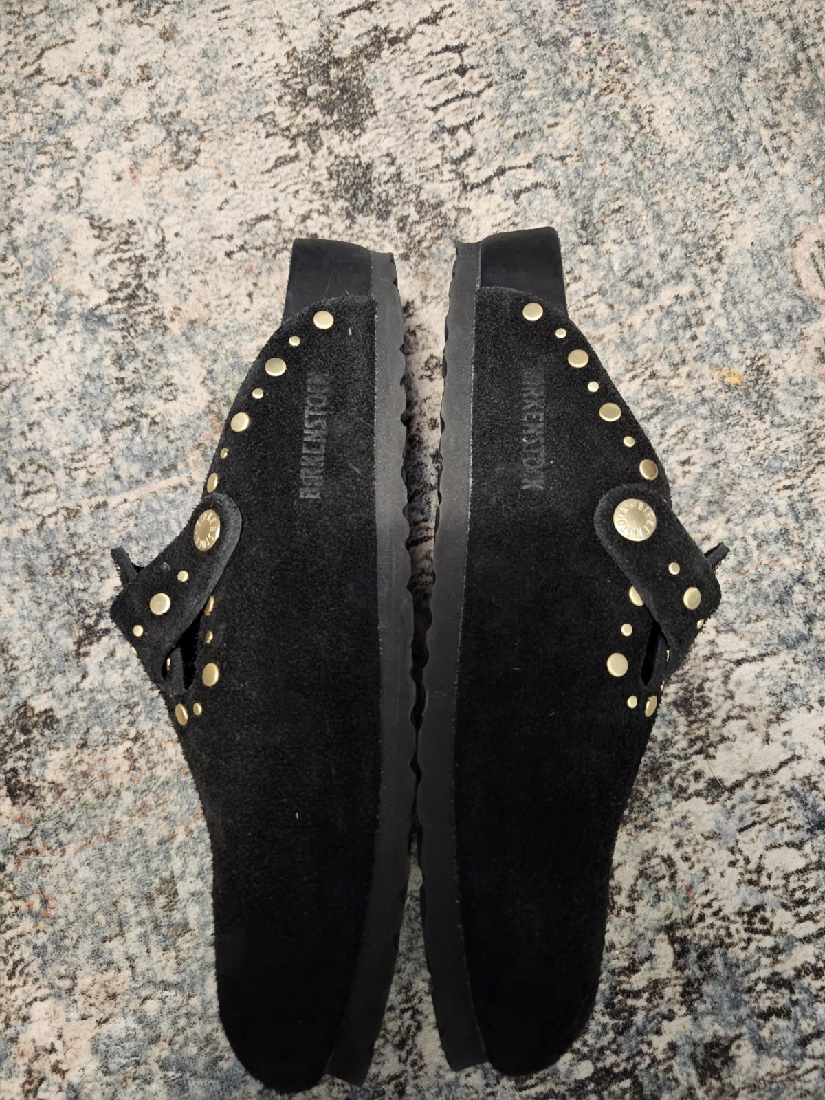 Birkenstock BOSTON BLACK SUEDE RIVET CLOG