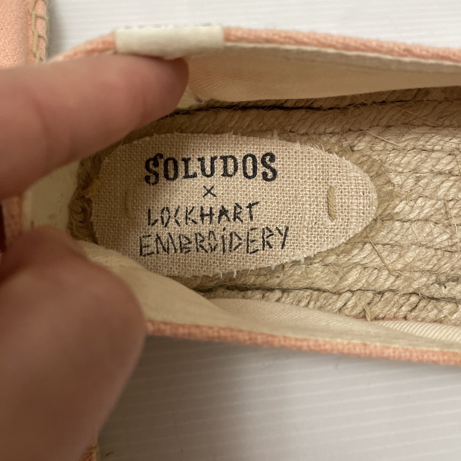Soludos X Lockhart Embroidery Coral Aloha Platform Espadrilles Size 10