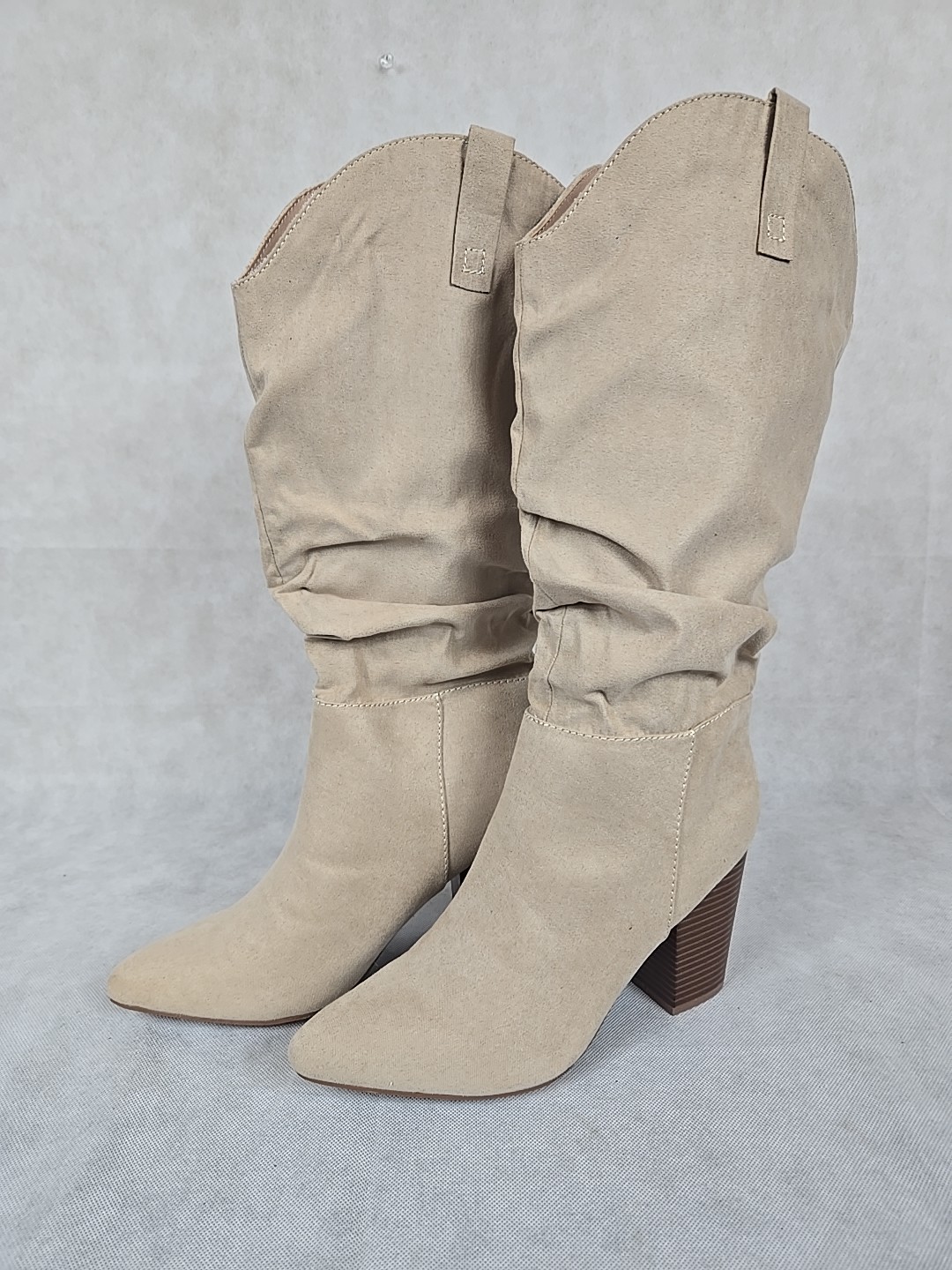 So Brand Boots Womens Size 9.5 Tibia Mid Pull On Comfort Western Fashion Tan NEW