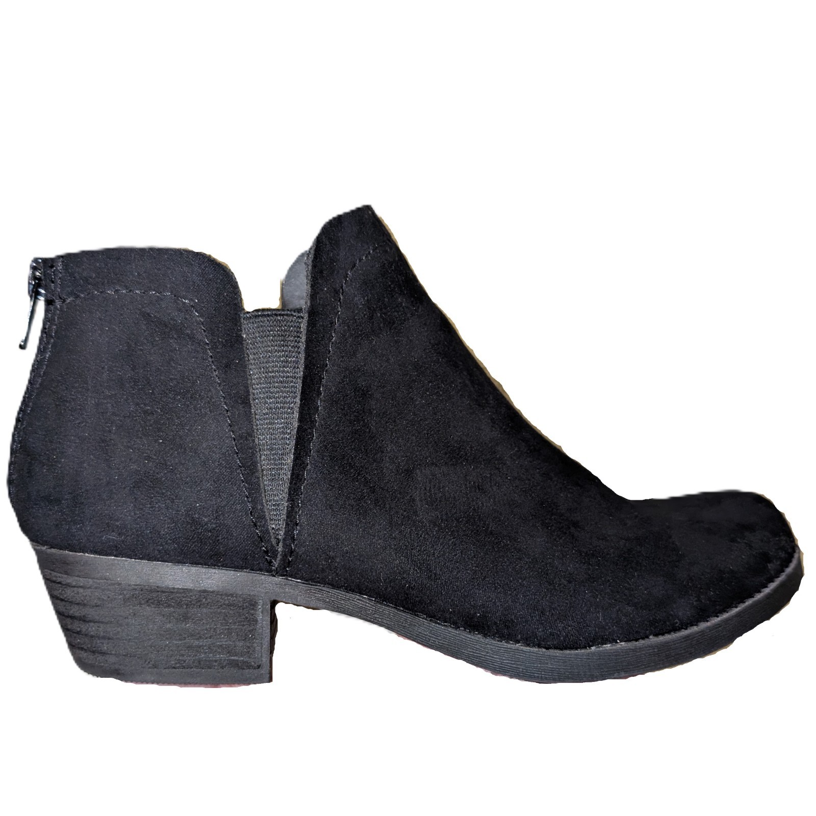Carlos by Carlos Santana Black Ankle Boots BATES 2 Faux Suede Booties Size 8