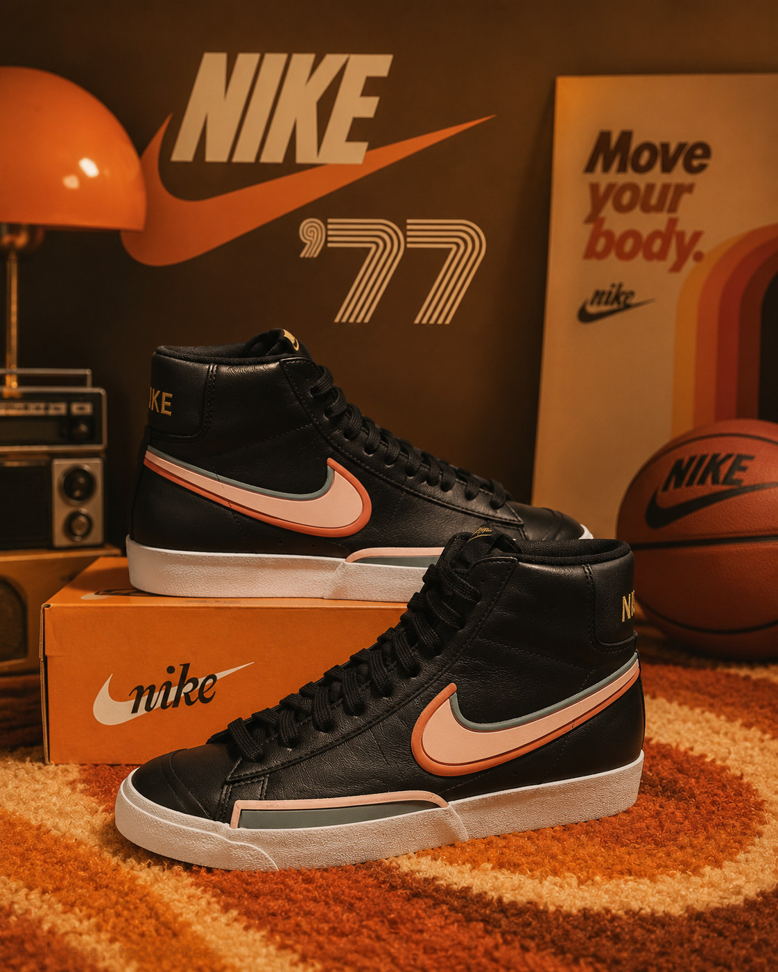 Nike Blazer Mid ’77 Infinite Black Arctic Pink DC1746-001 Women’s 6.5 Men’s 5 Yo