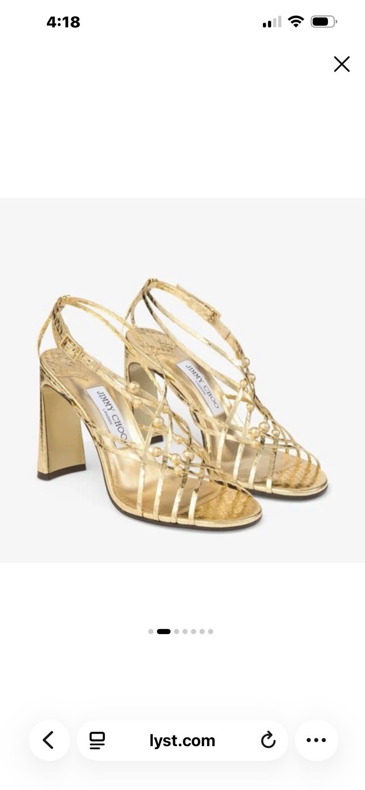 Jimmy Choo Felice 95 NWB Gold Leather Strappy Ankle Strap Heel Sandals EU 37
