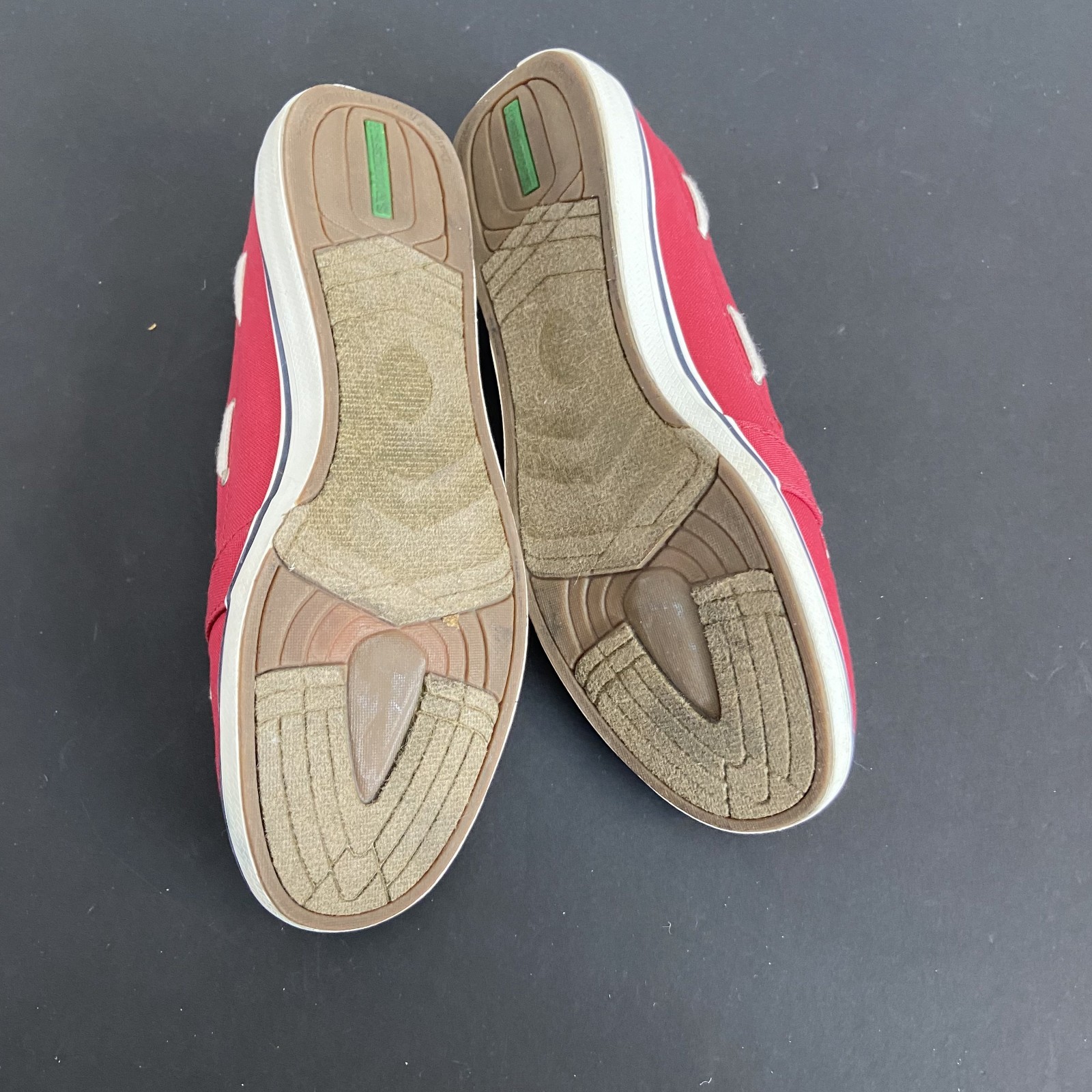 Grasshoppers Womens Size 6.5 Striped Red White Memory Foam Shoes Slip On Loafer